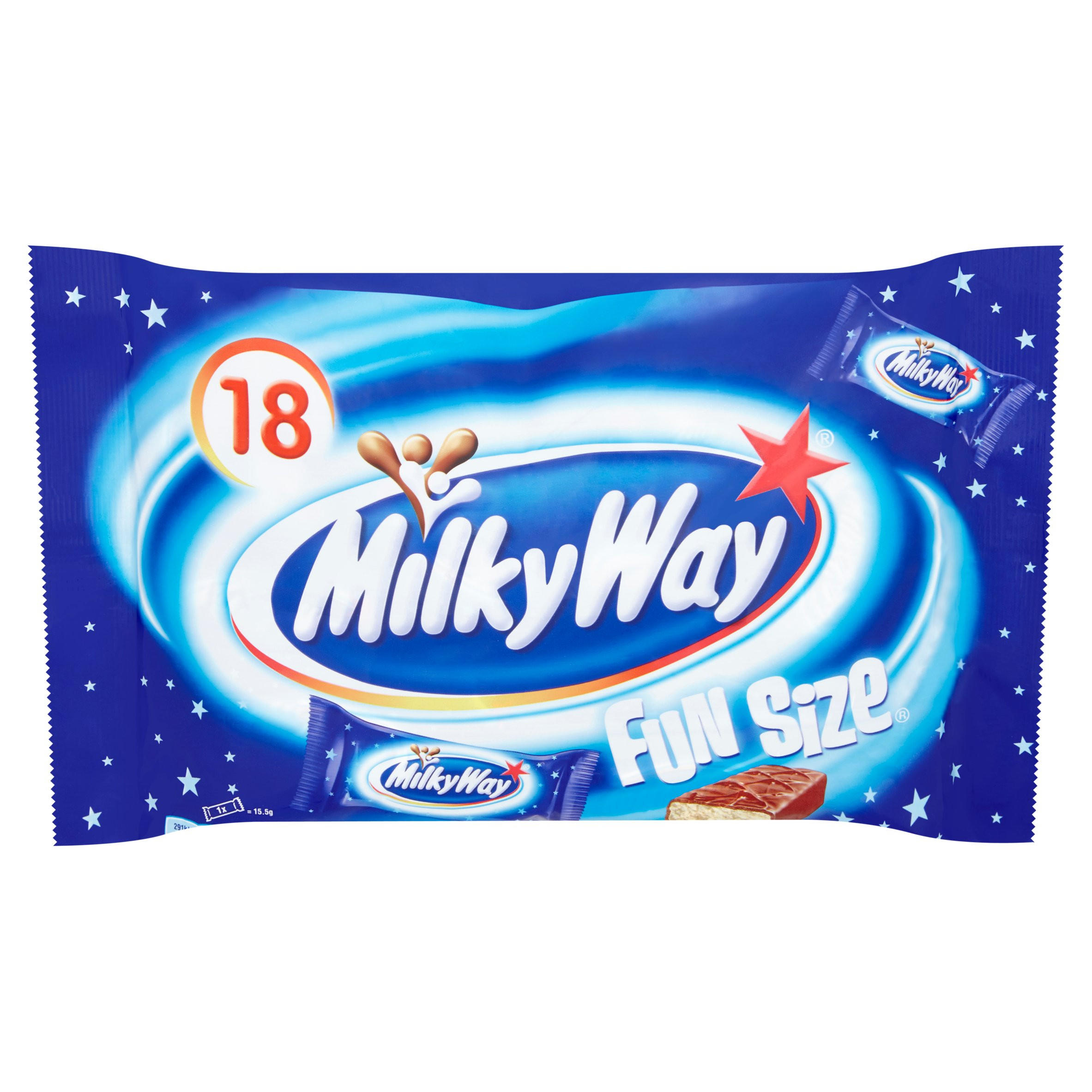 Milky Way Chocolate Fun Size Bars Multipack 18 x 15.5g | Sharing Bags ...