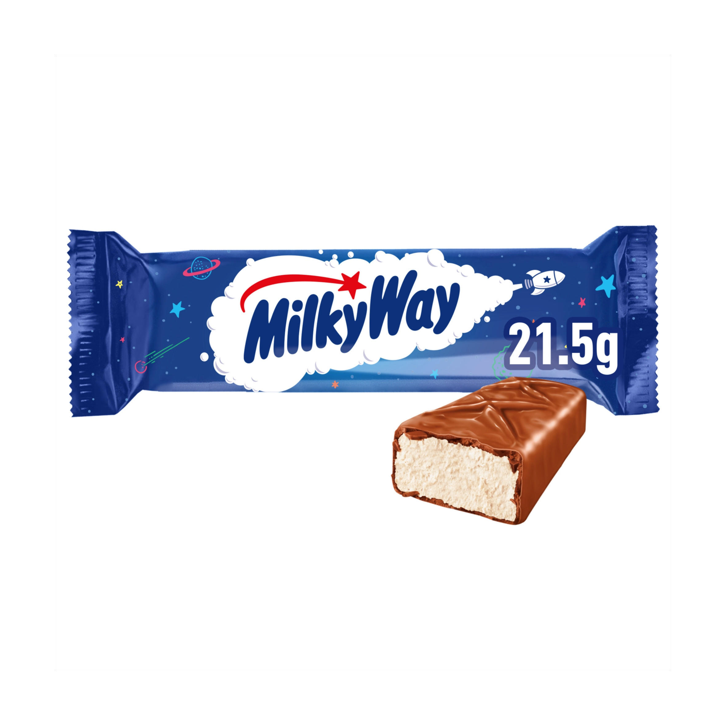 Milky Way Nougat & Milk Chocolate Snack Bar 21.5g | Single Chocolate ...