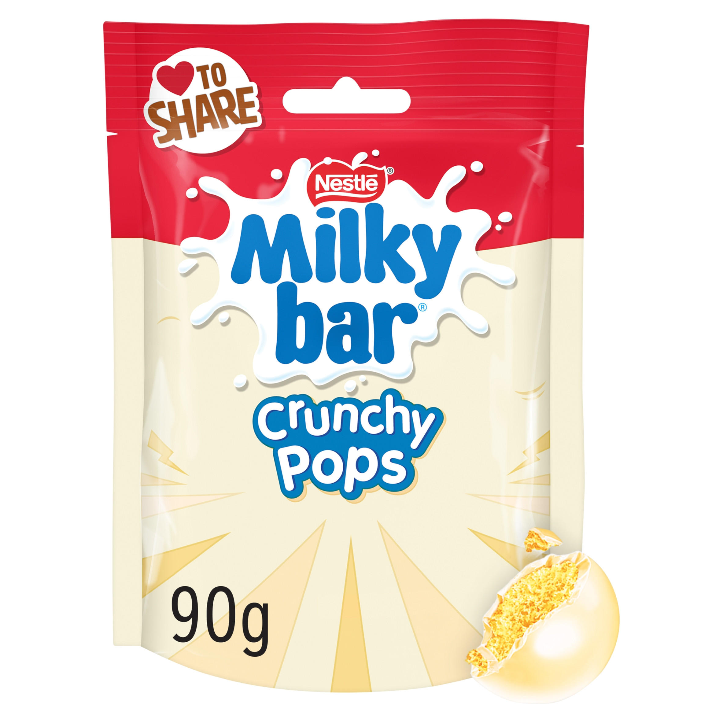 Crunchy Pops White Chocolate Sharing Bag 90g