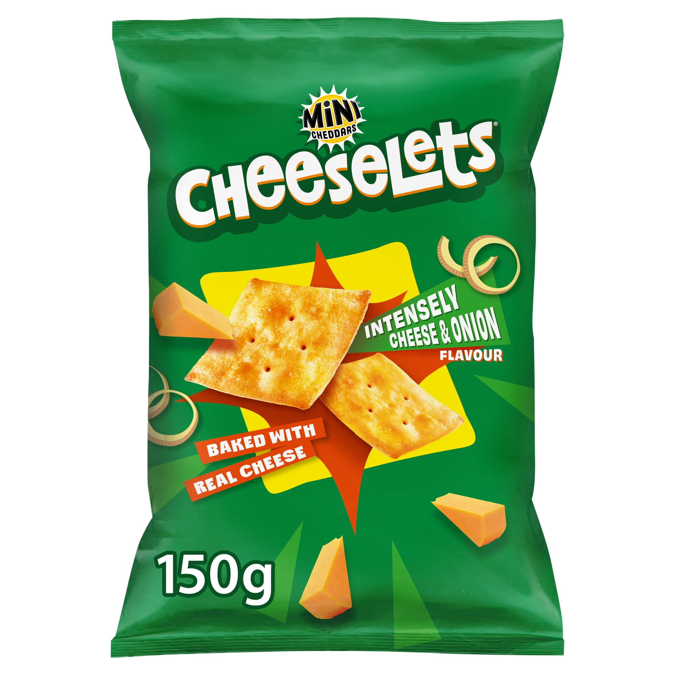 Mini Cheddars Cheeselets Intensely Cheese & Onion Flavour 150g