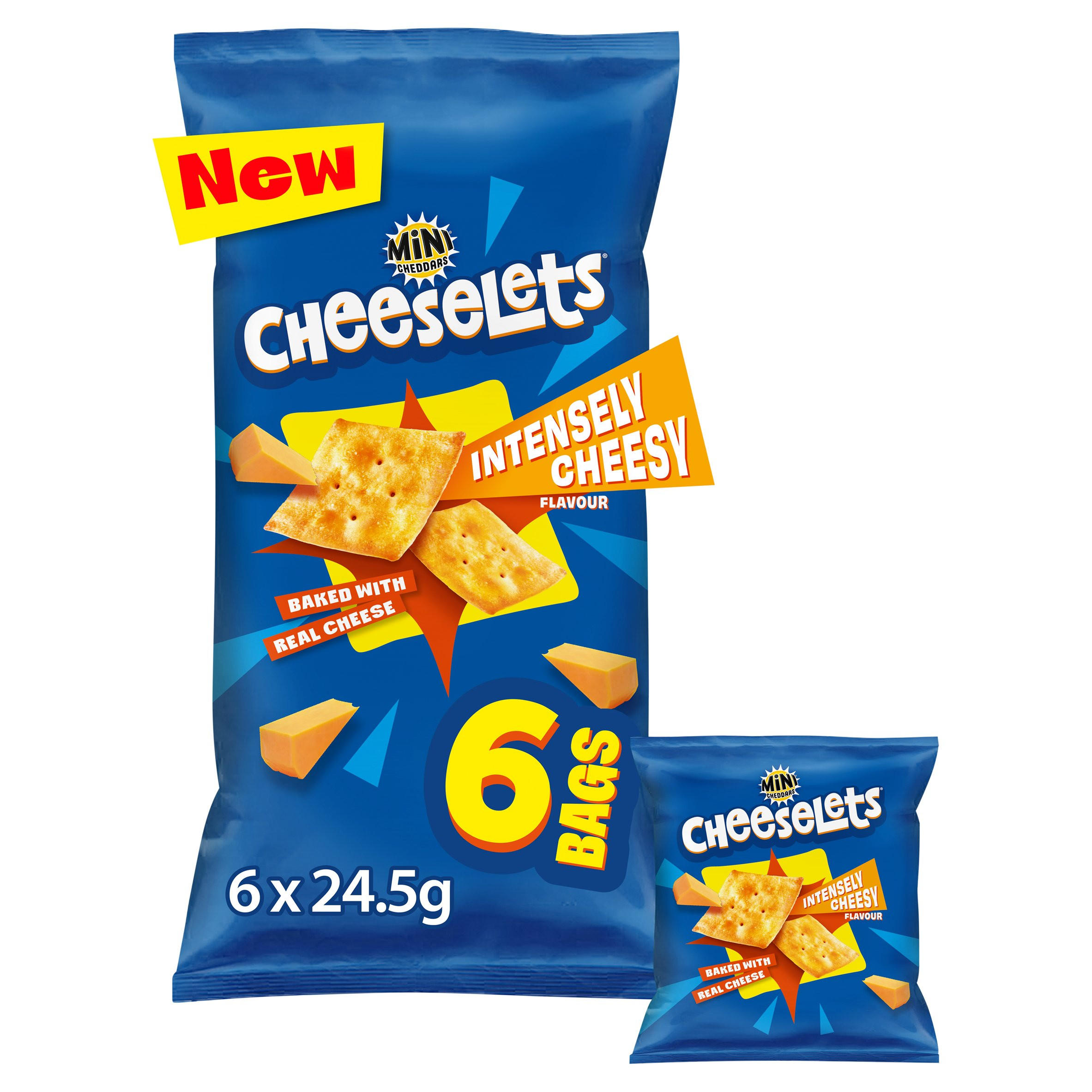 Mini Cheddars Cheeselets  Intensely Cheesy Flavour  Multipack 6 x 24.5g