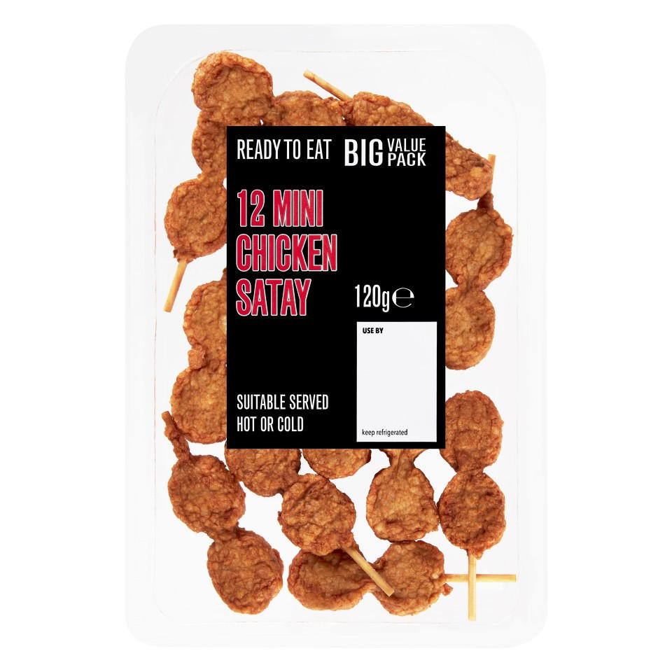 12pk Mini Chicken Satay 120g Chicken & Turkey Iceland Foods
