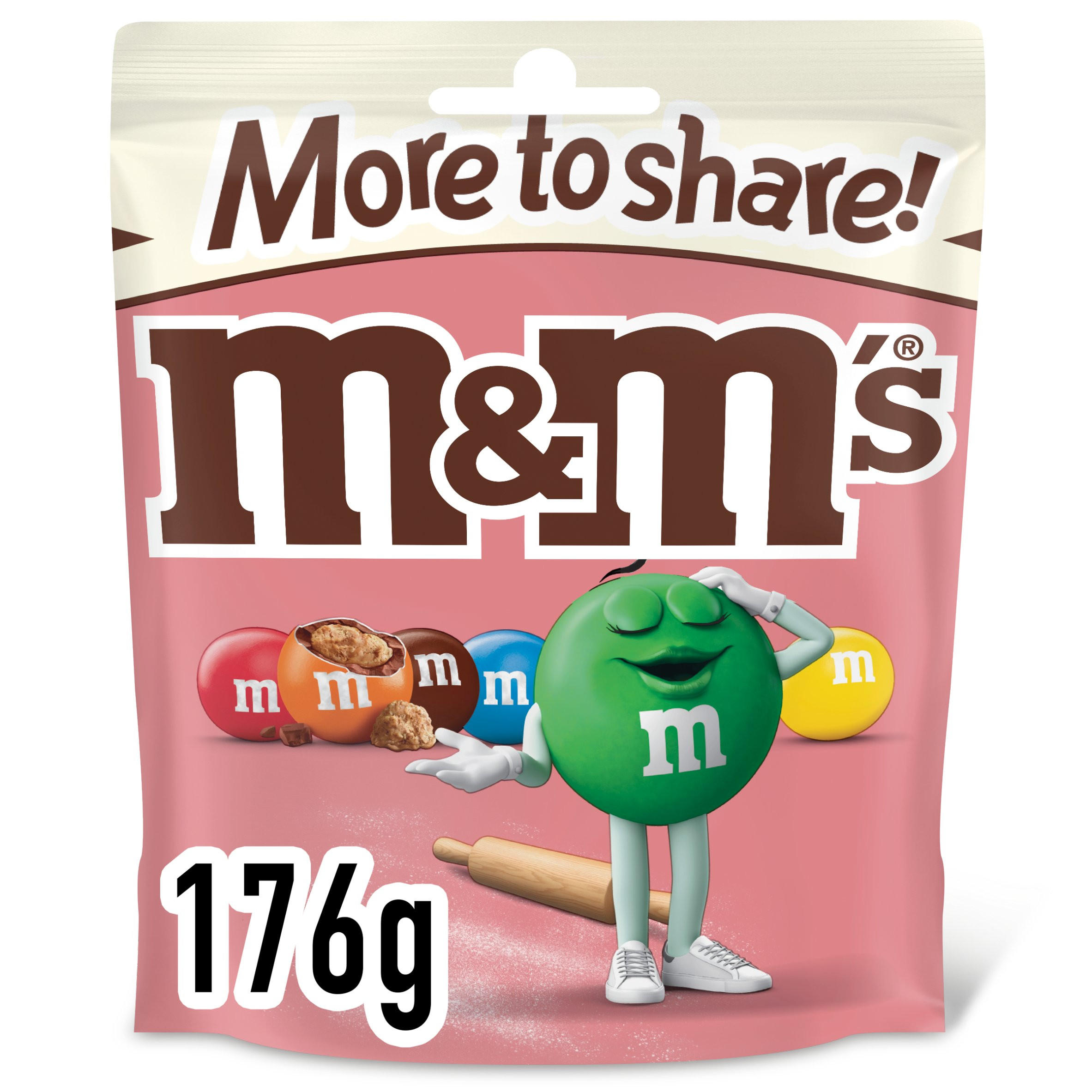 M&M'S Cookie Dough Milk Chocolate Bag 176g, folic acid free