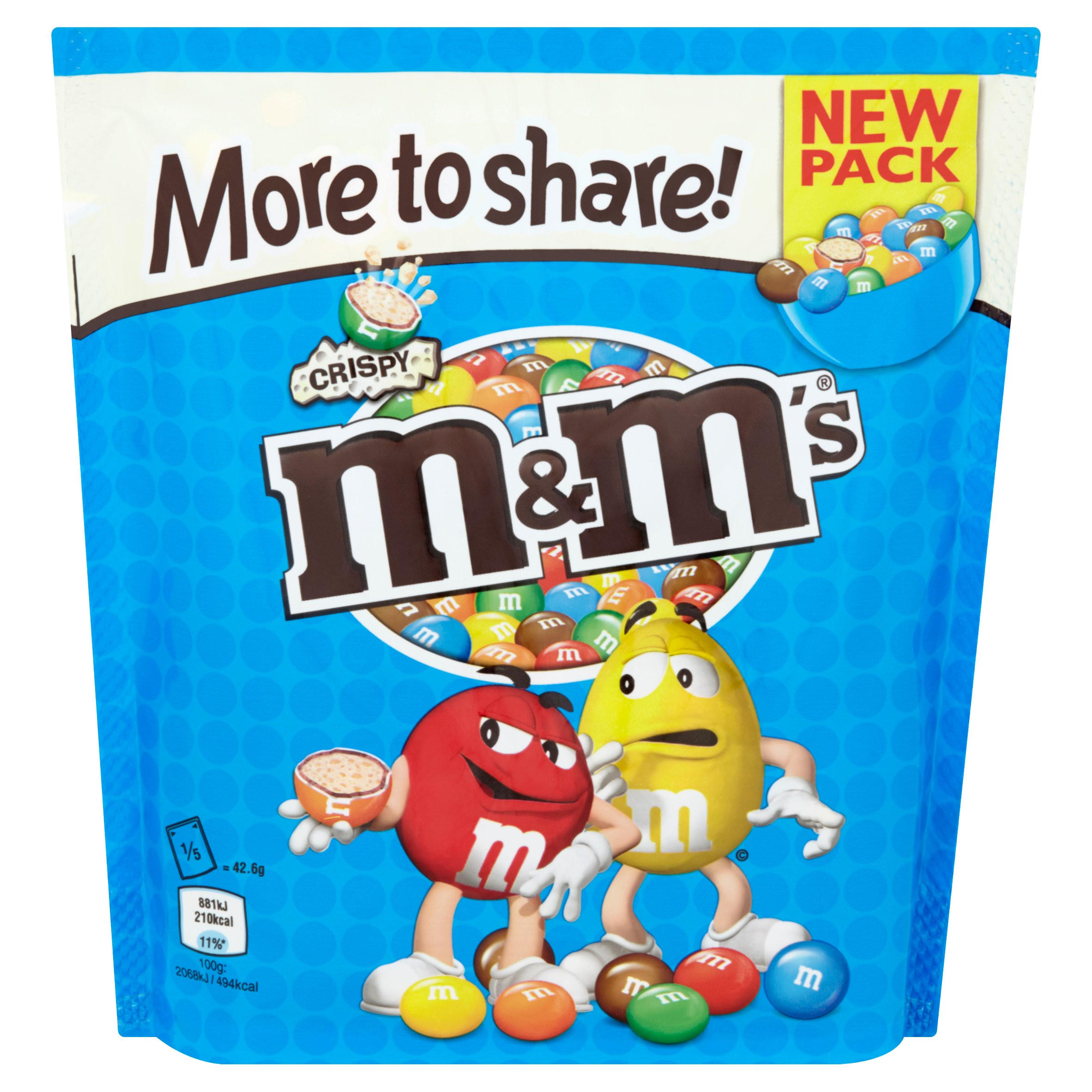 M&M's Crispy Chocolate More to Share Pouch 213g