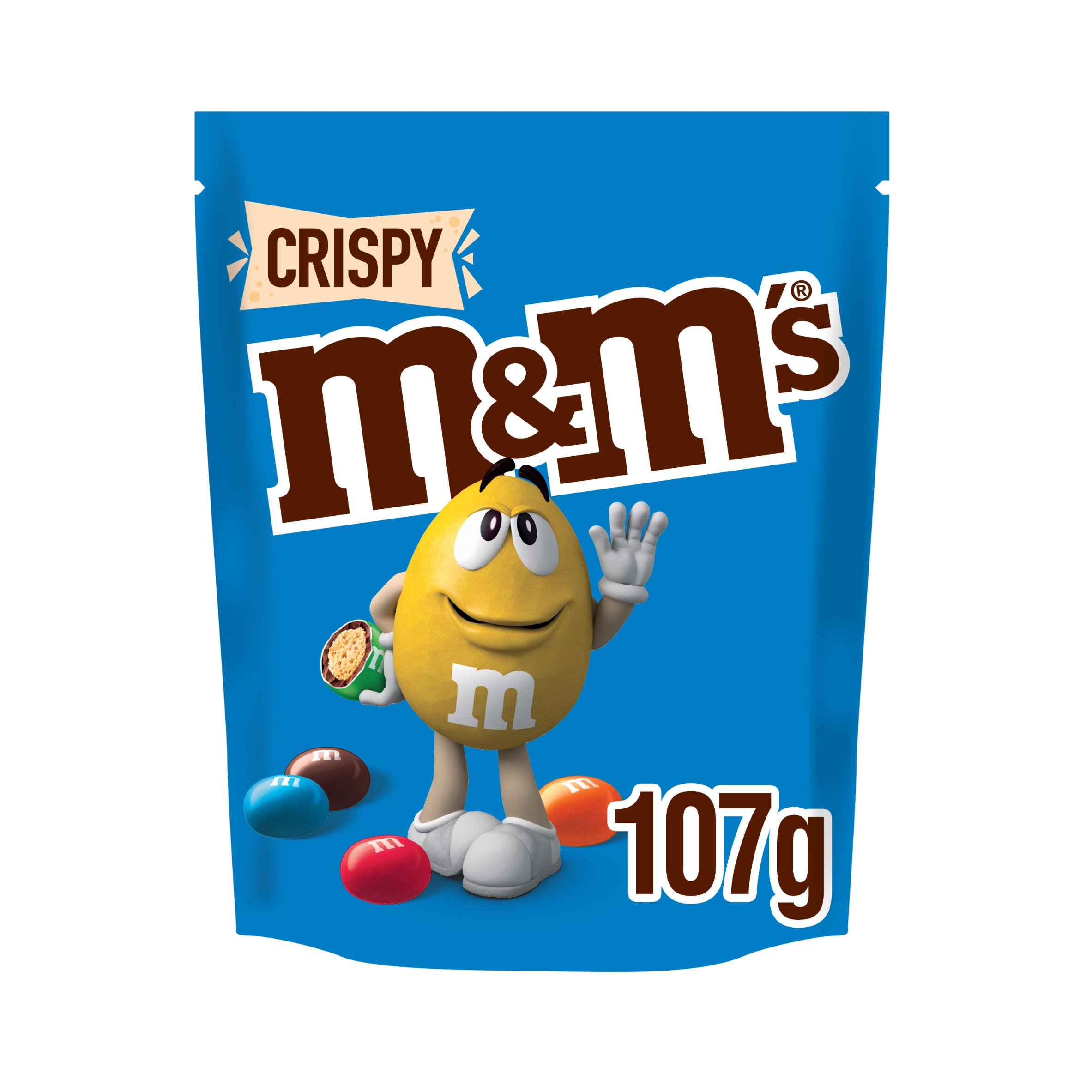 Packet of crispy M&M's on white background Stock Photo - Alamy