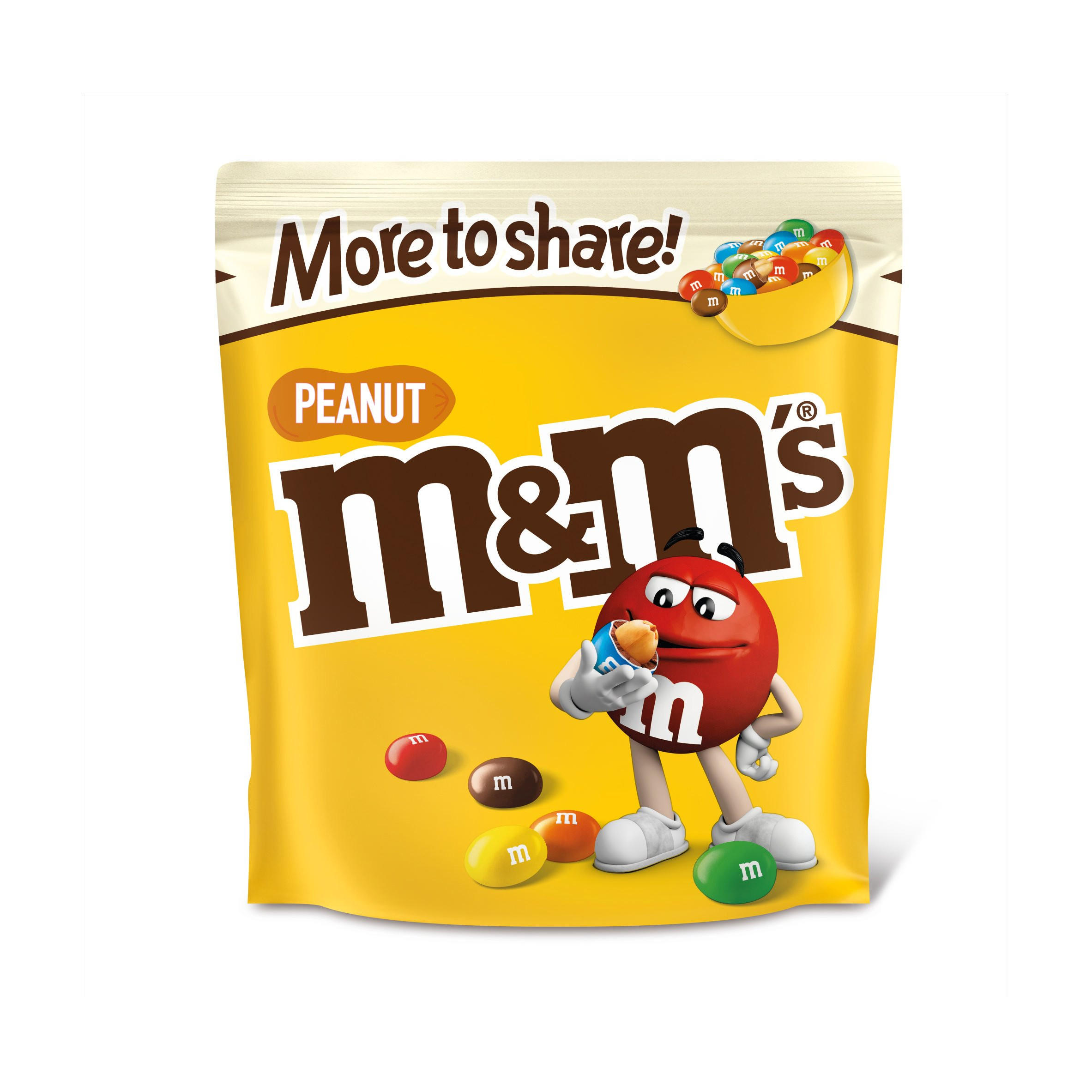 M&M's Crunchy Peanut & Milk Chocolate More To Share Pouch   200g
