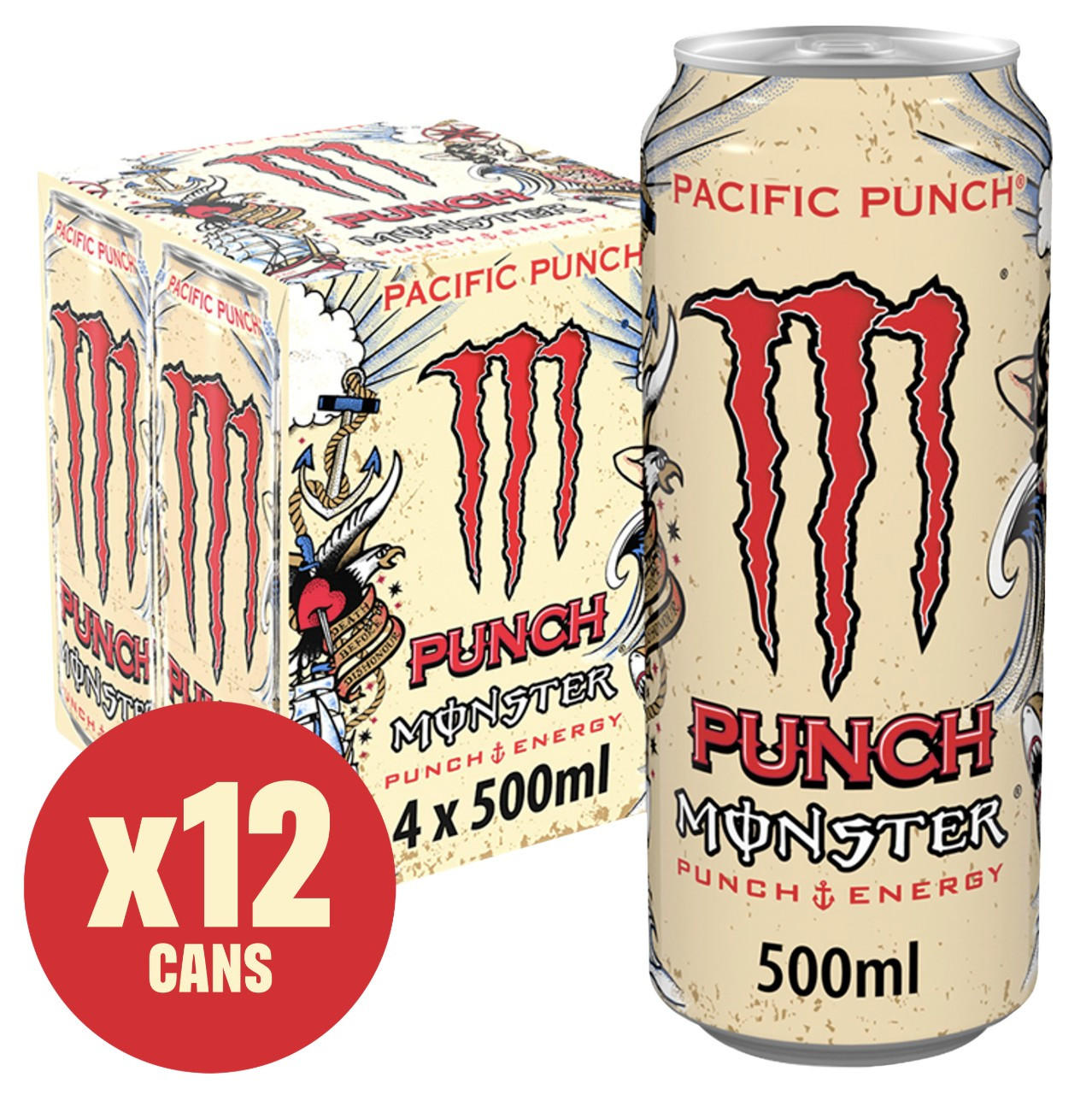 Monster Energy Drink Pacific Punch 12 x 500ml