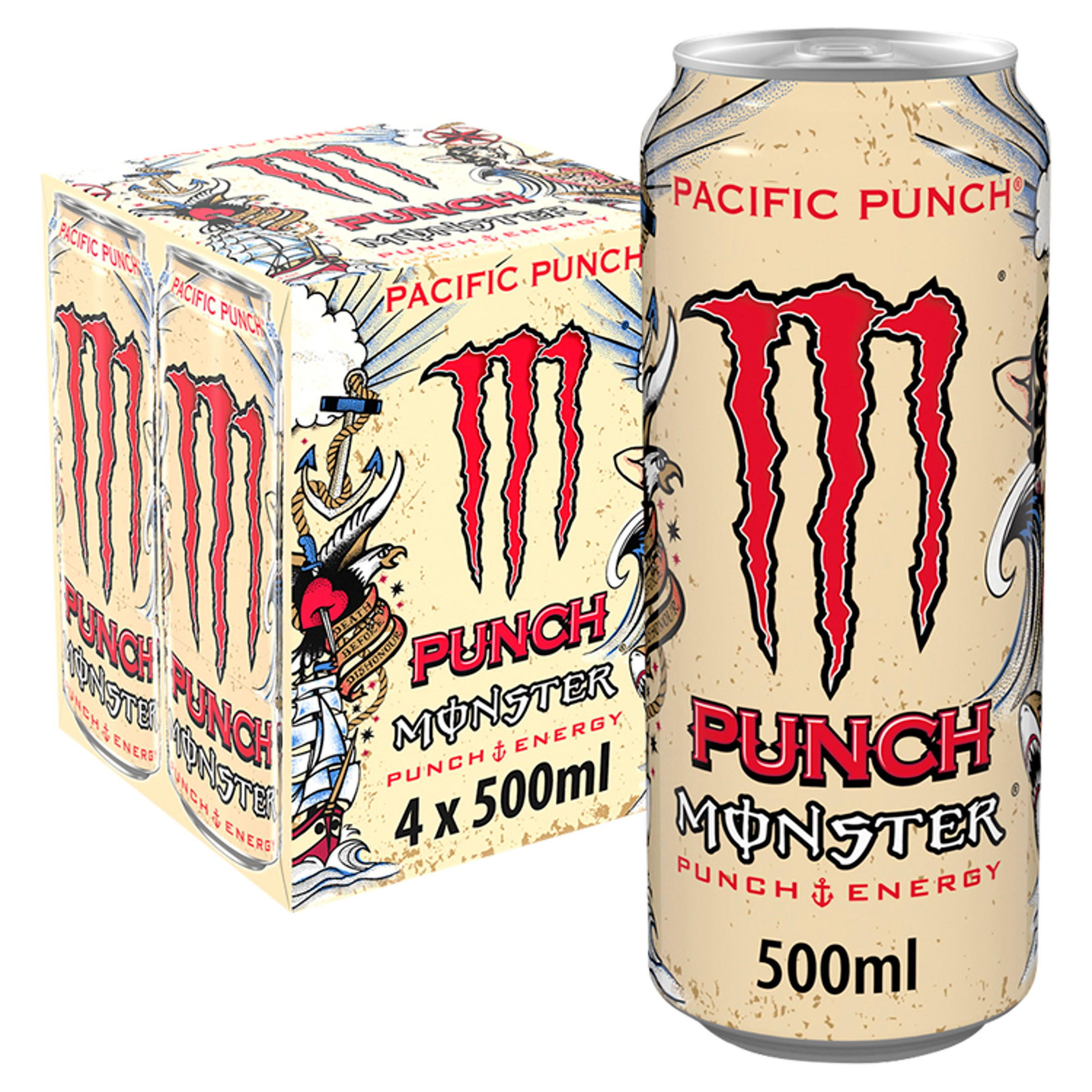 Monster Pacific Punch Energy Drink 4 X 500ml Sports And Energy Drinks