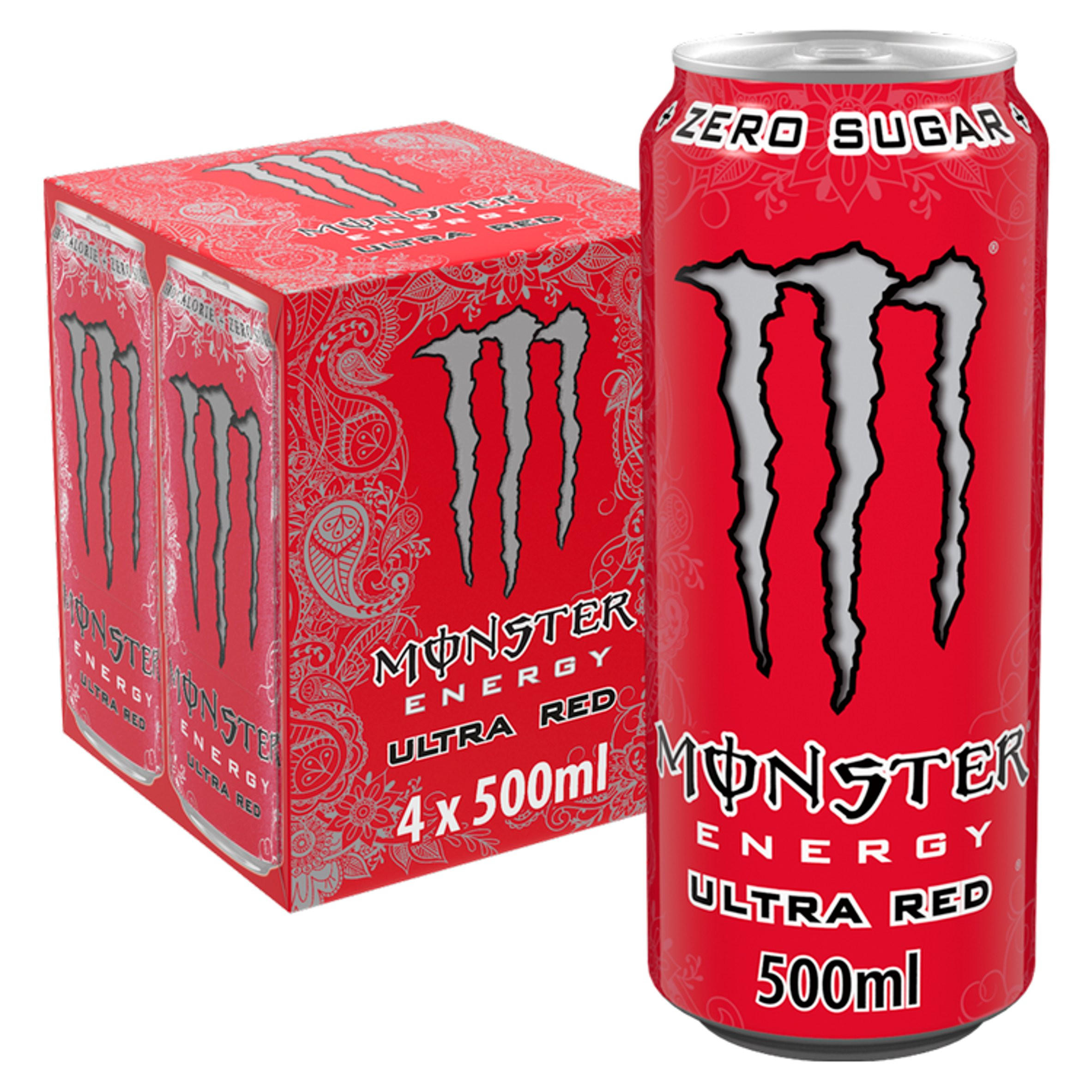 Express handling Uafhængig Monster Ultra Red Energy Drink 4 x 500ml | Sports & Energy Drinks | Iceland  Foods