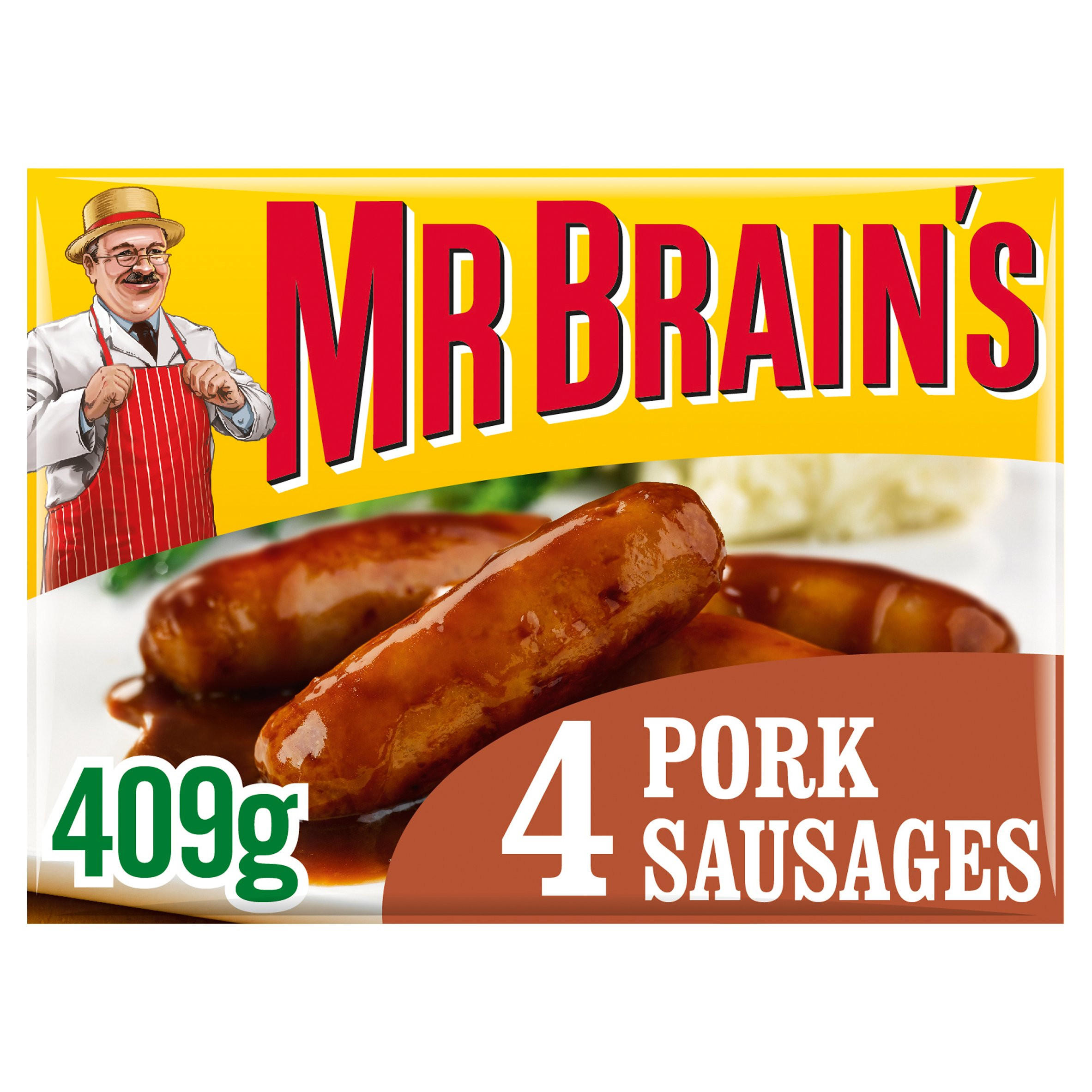 Mr Brain's 4 Pork Sausages in Our Classic West Country Sauce 409g