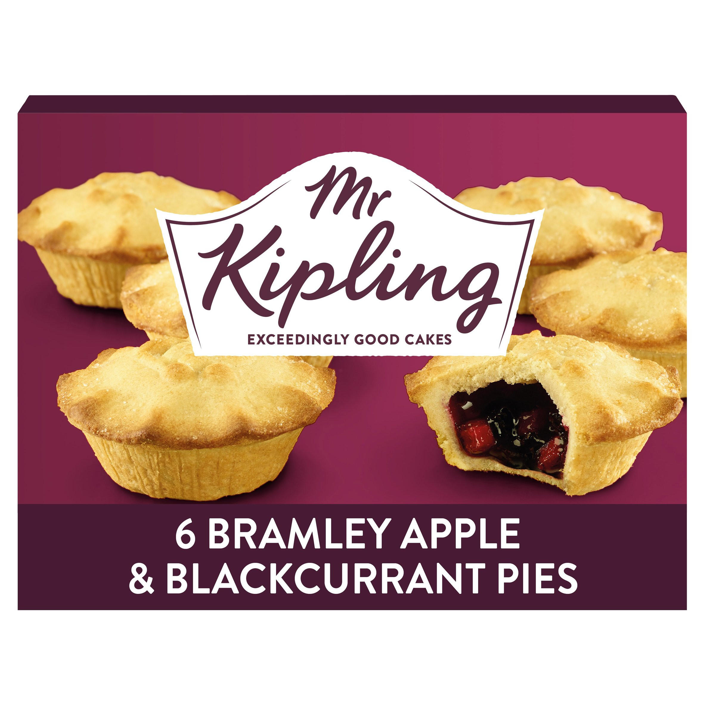 Mr Kipling Bramley Apple & Blackcurrant Pies 6 Pack