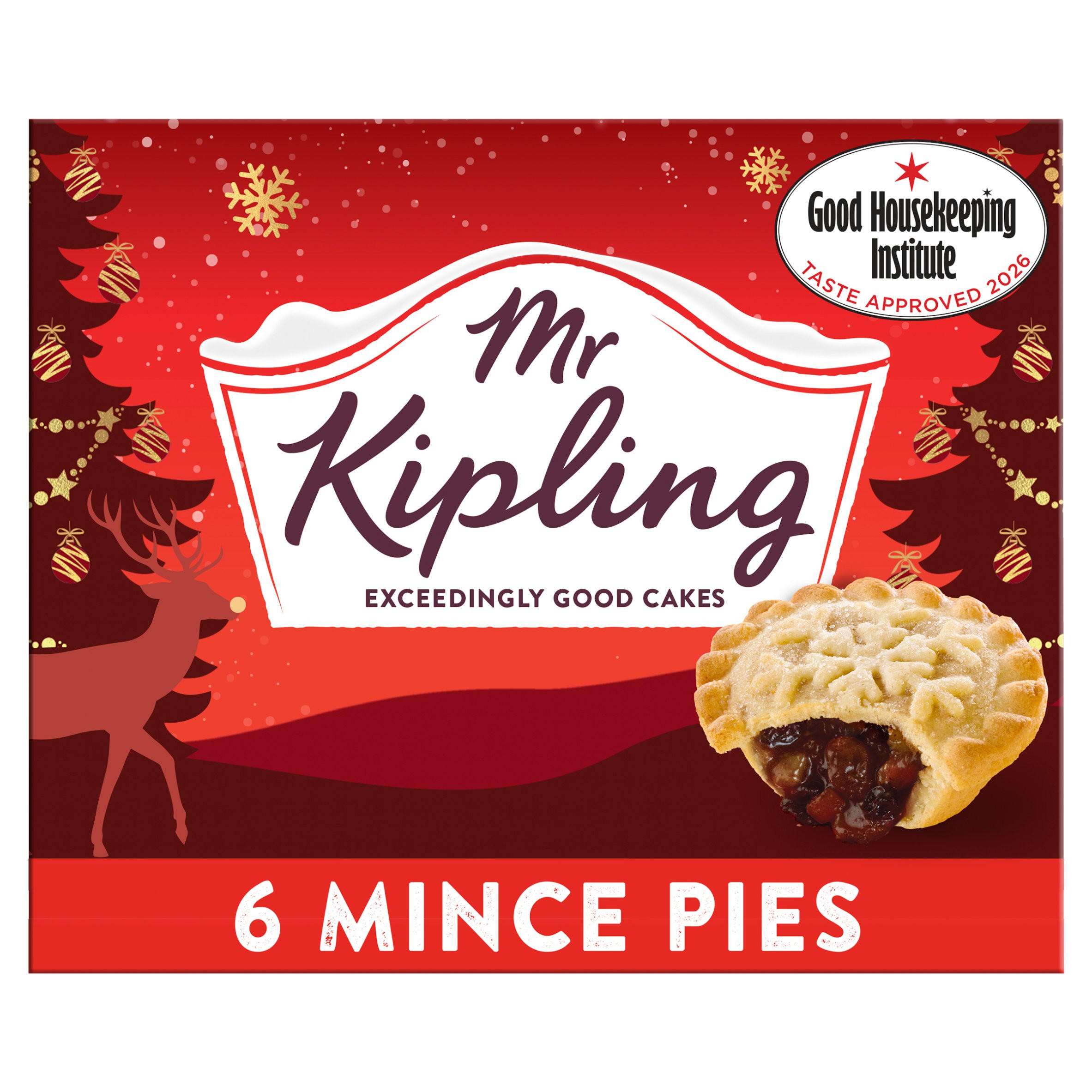 Mr Kipling Christmas Deep Filled Mince Pies 6 Pack