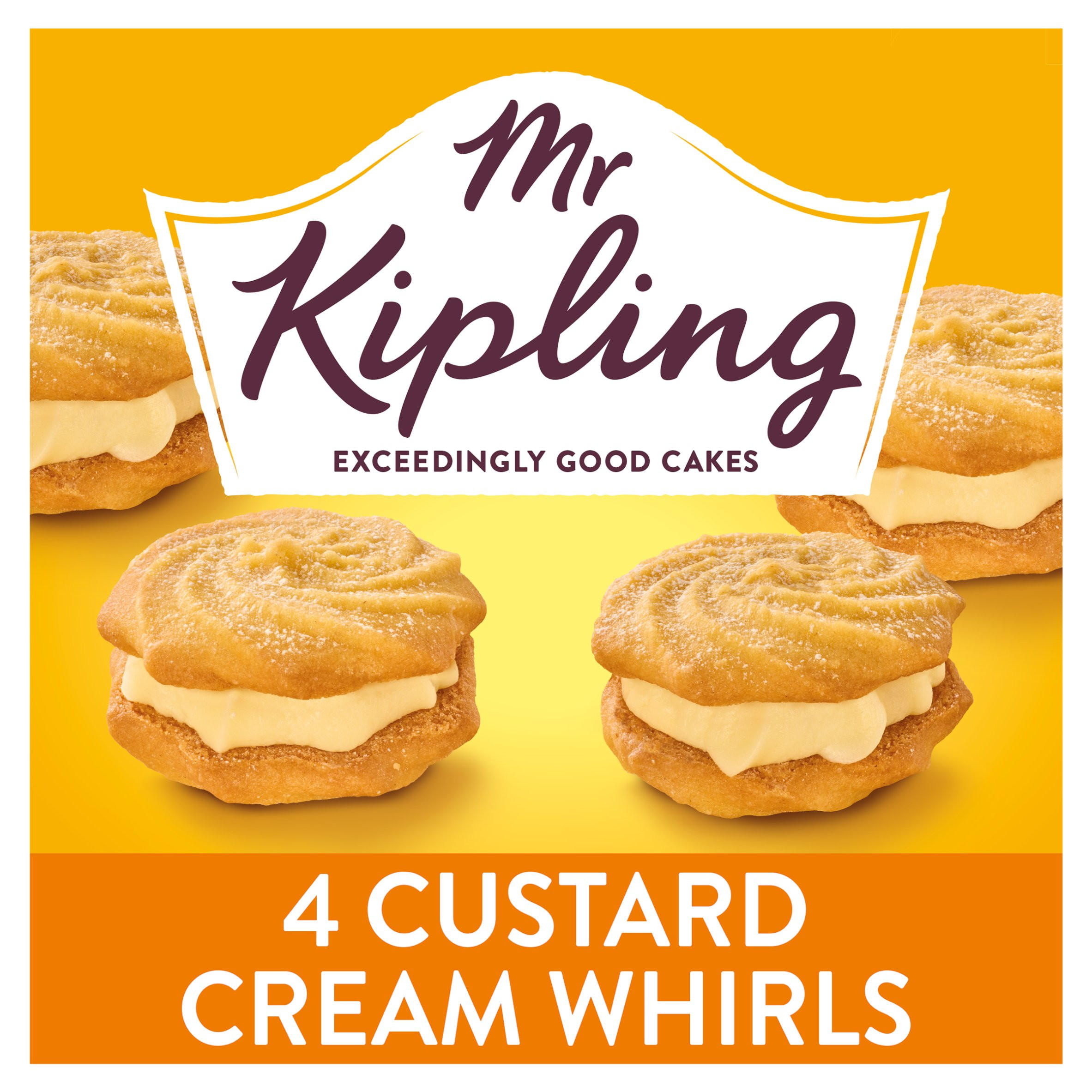 Mr Kipling Custard Cream VIennese Whirls Cakes 4 Pack
