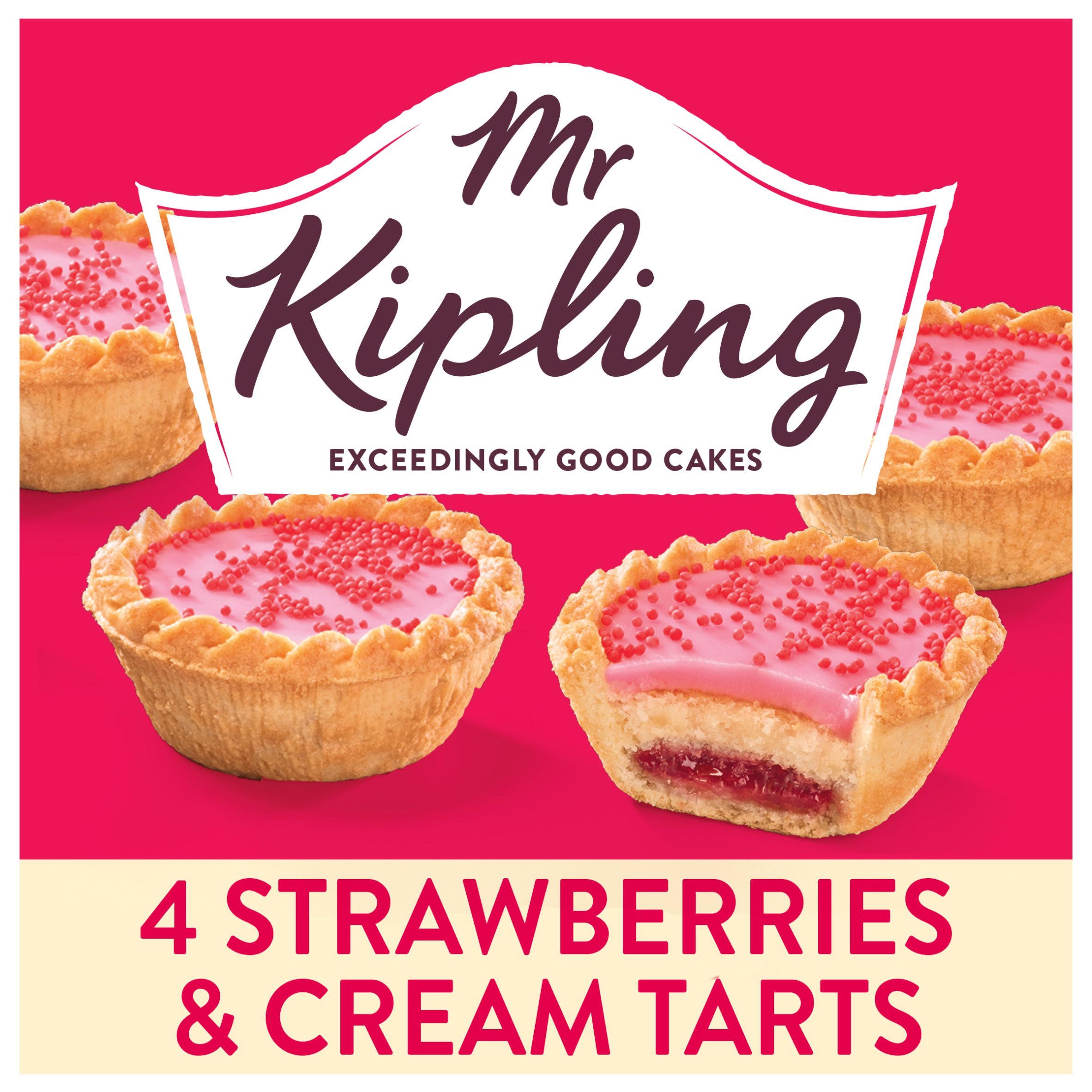 Mr Kipling Strawberries & Cream Cake Tarts 4 pack