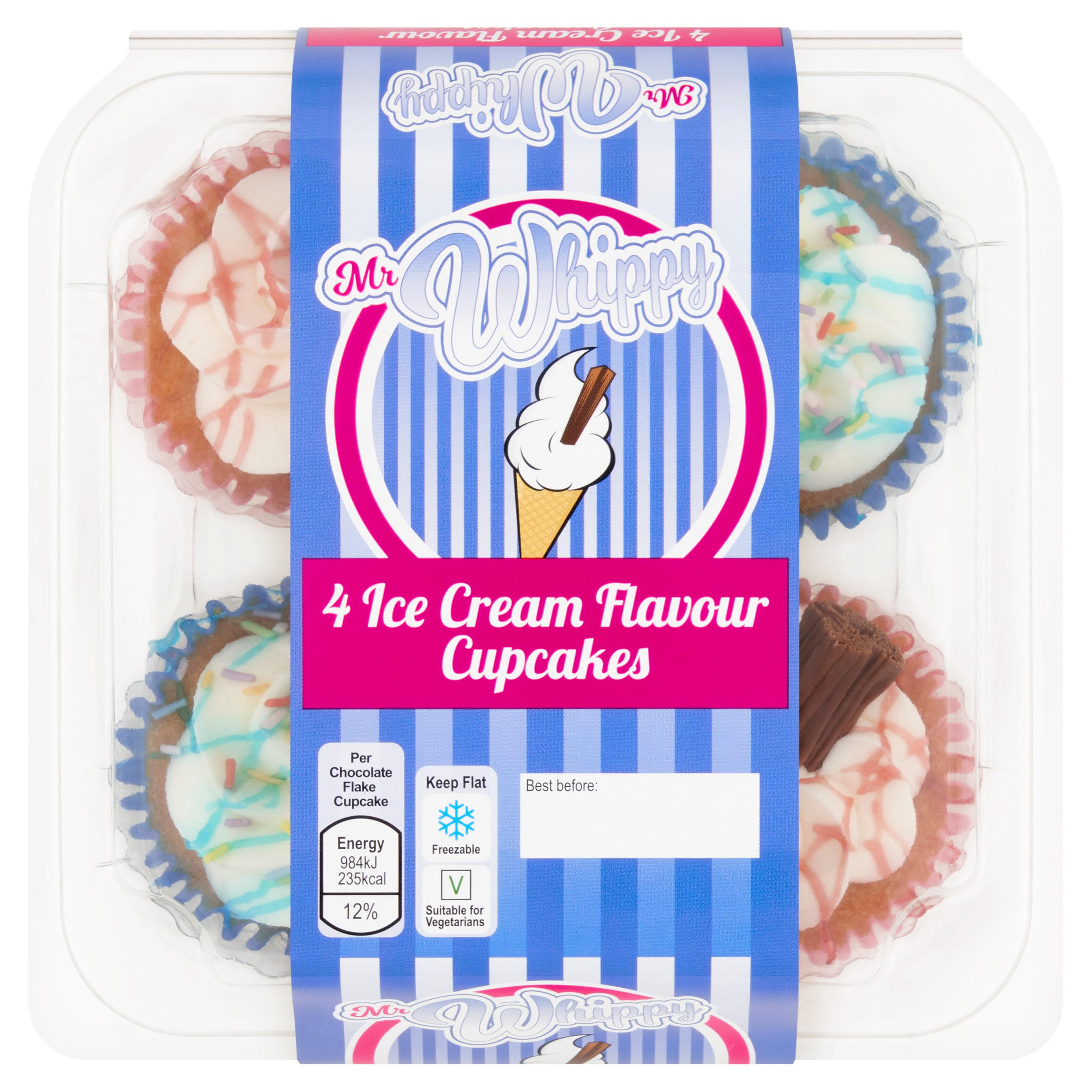 Mr Whippy 4 Ice Cream Flavour Cupcakes Muffins & Mini Bites Iceland