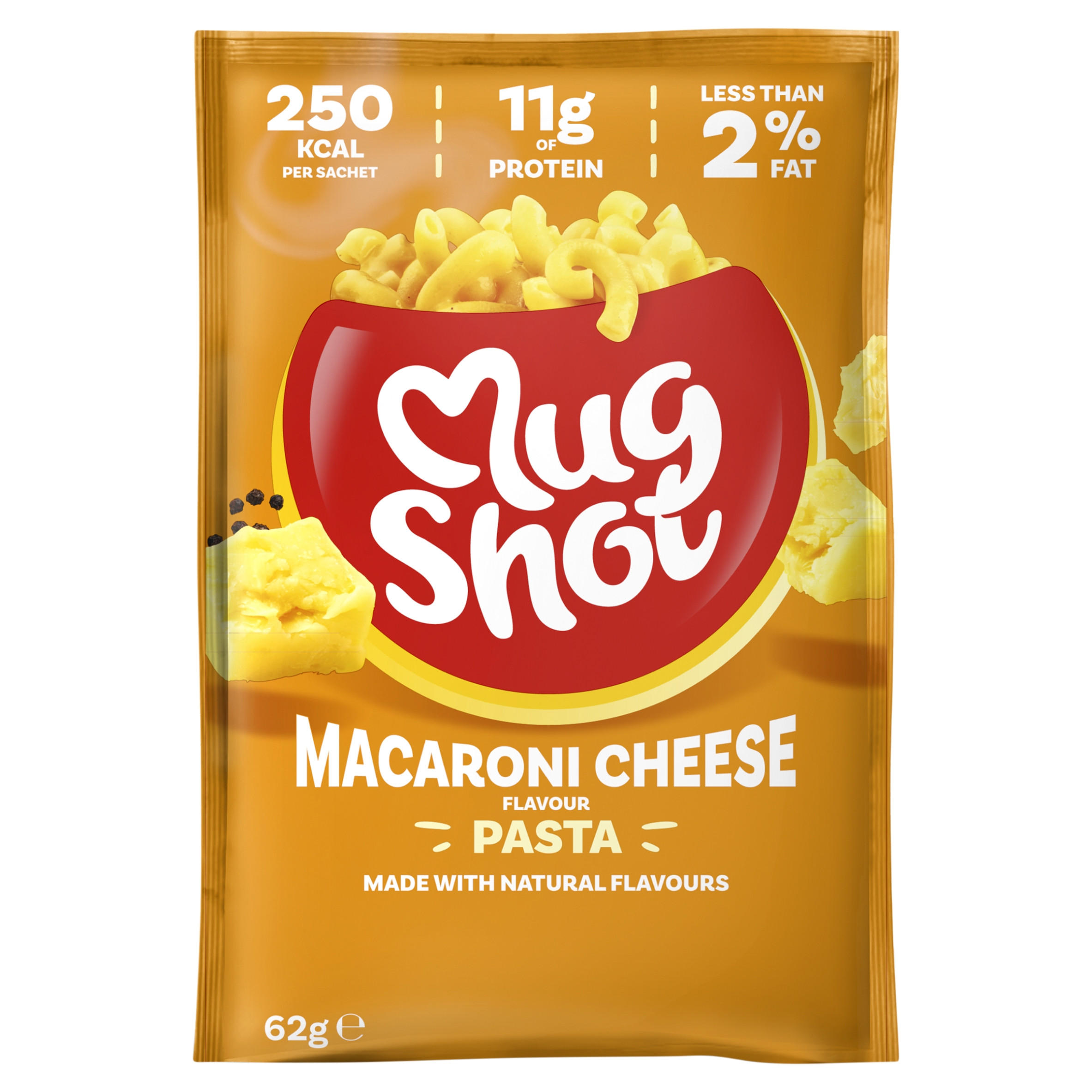 Mug Shot Macaroni Cheese Flavour Pasta 62g, folic acid free