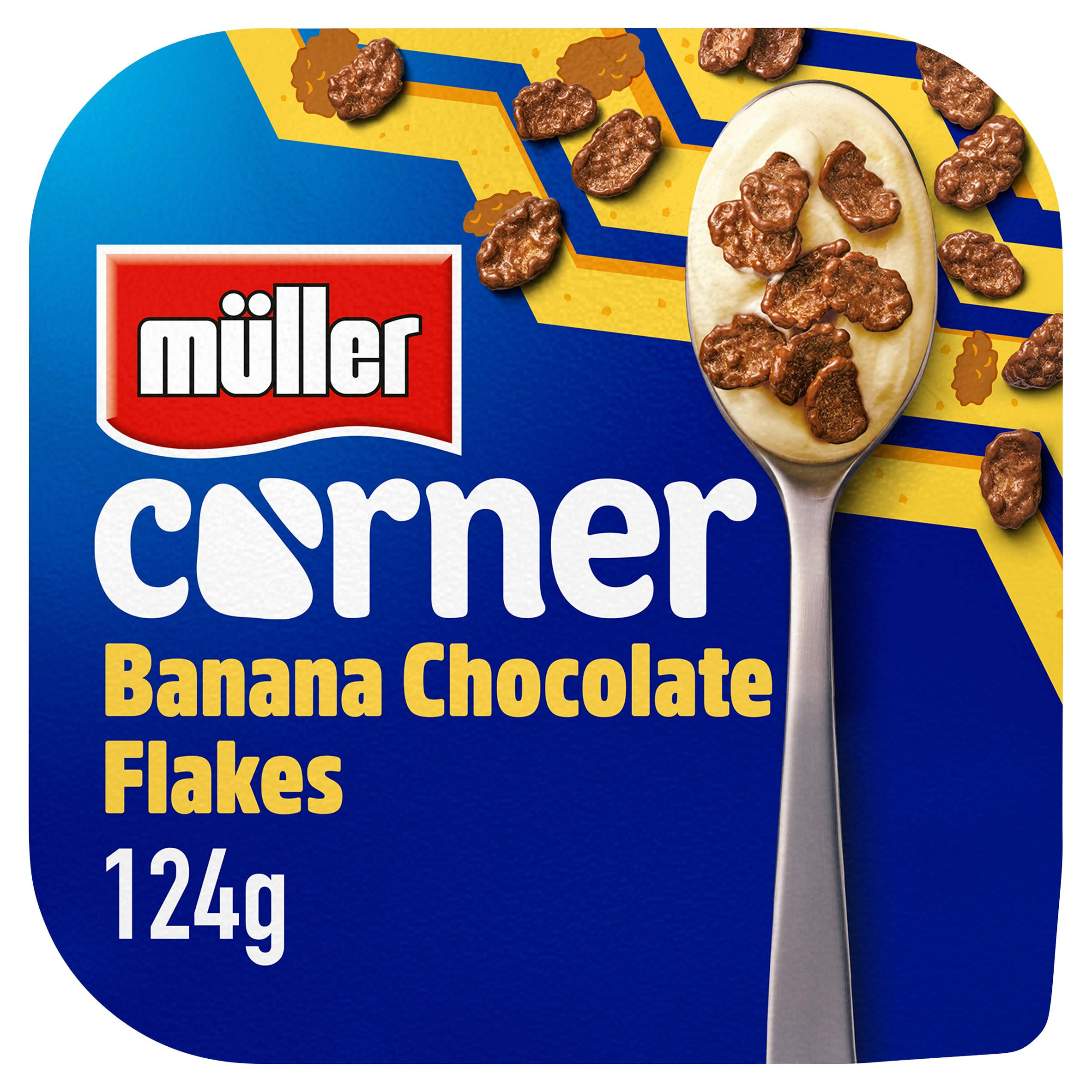 Yogurt Müller banana and flakes in chocolate 3.8% 150g