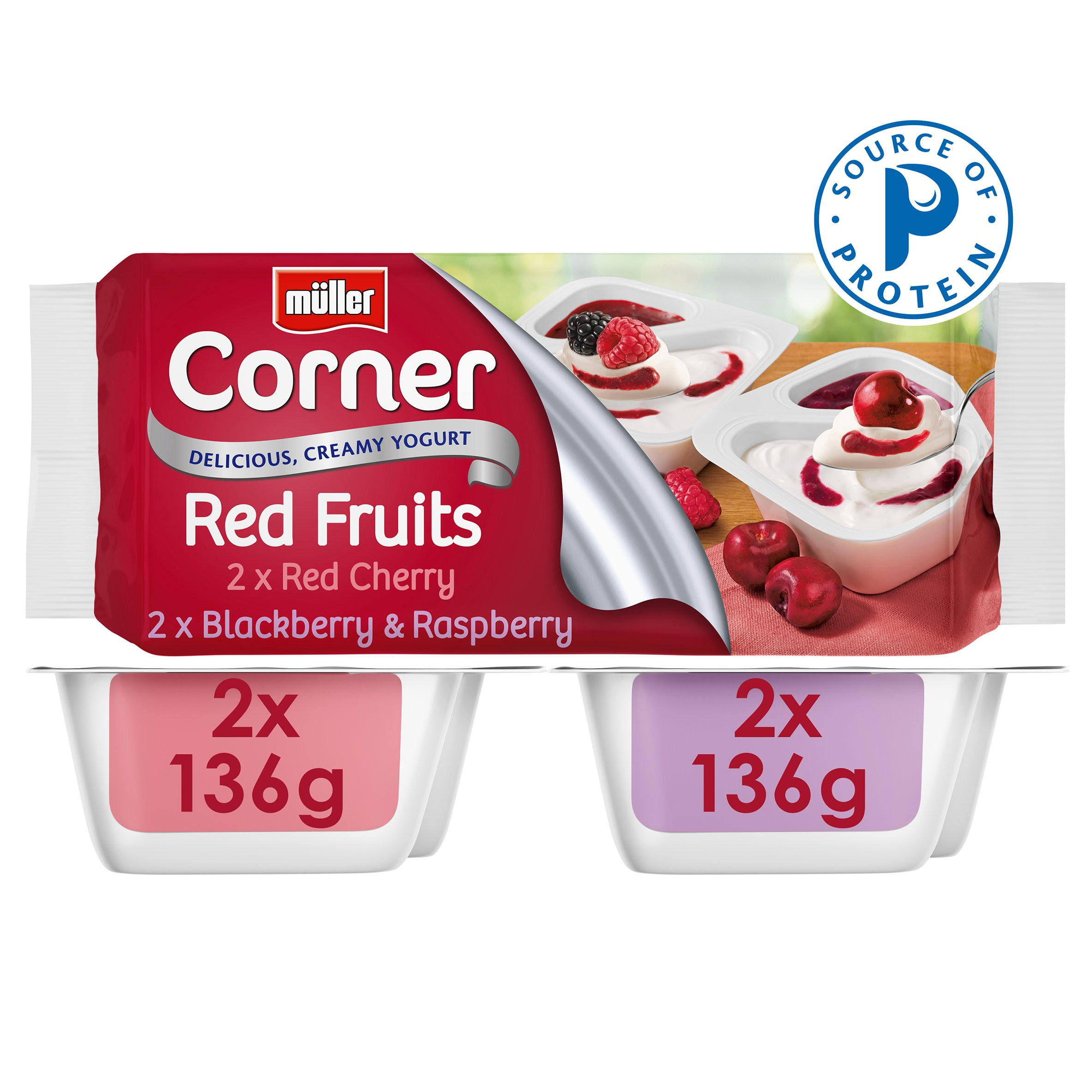 Müller Corner Red Fruits 4 x 136g (544g) Yogurt Iceland Foods