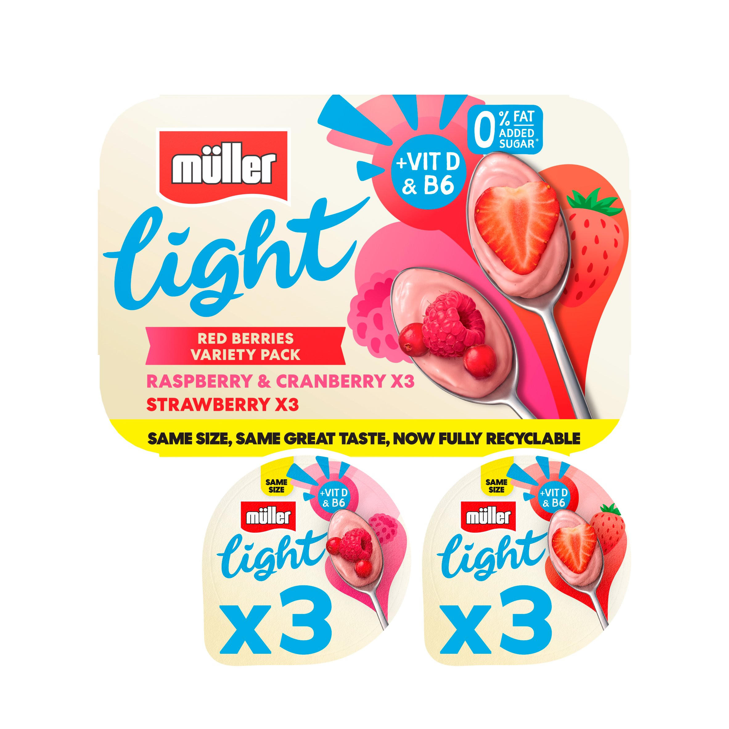 Muller Light Chocolate Sprinkles Yogurt Variety Pack (6 x 140g)