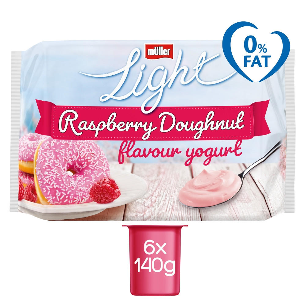 Müller Limited Edition Light Raspberry Doughnut Flavour Yogurt 6 x 140g (840g)