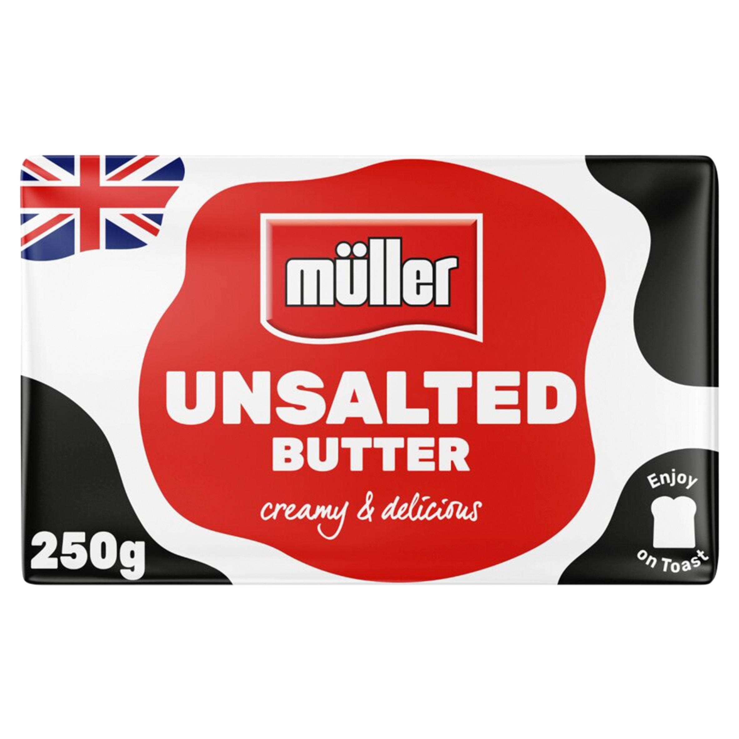 Müller Unsalted British Butter 250g, folic acid free