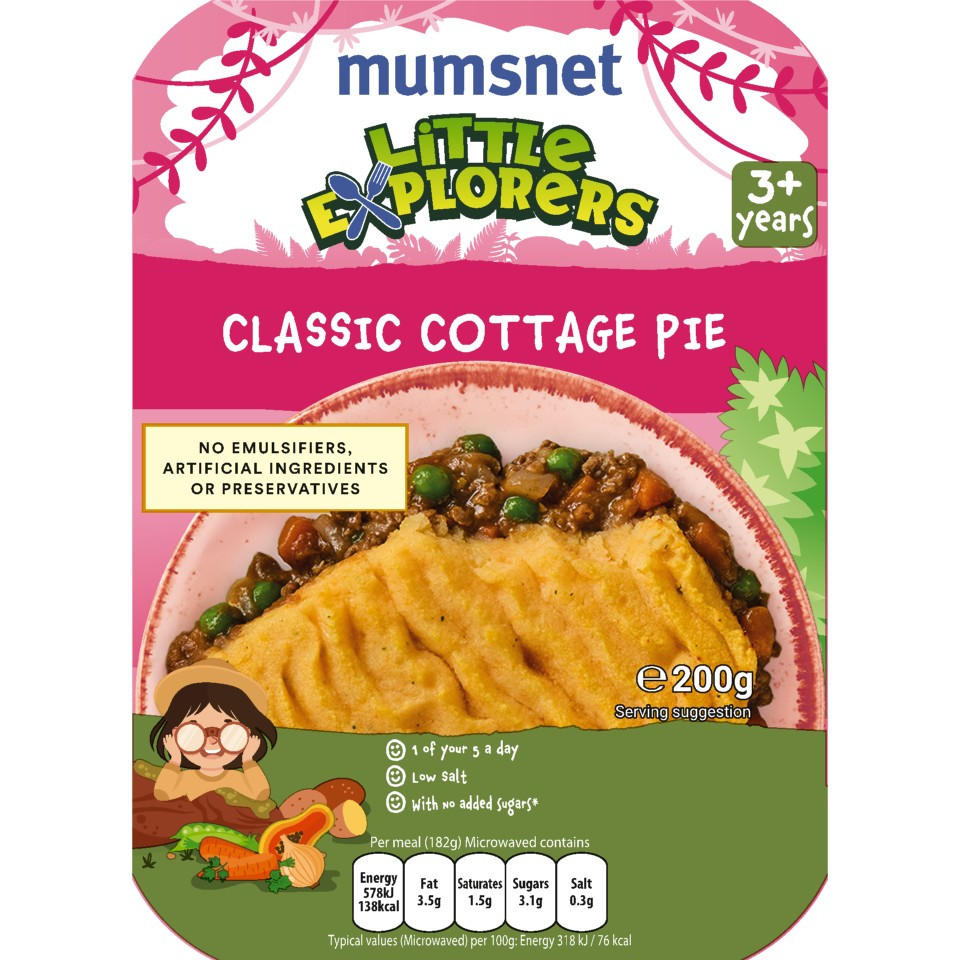 Mumsnet Little Explorers Classic Cottage Pie 200g, folic acid free