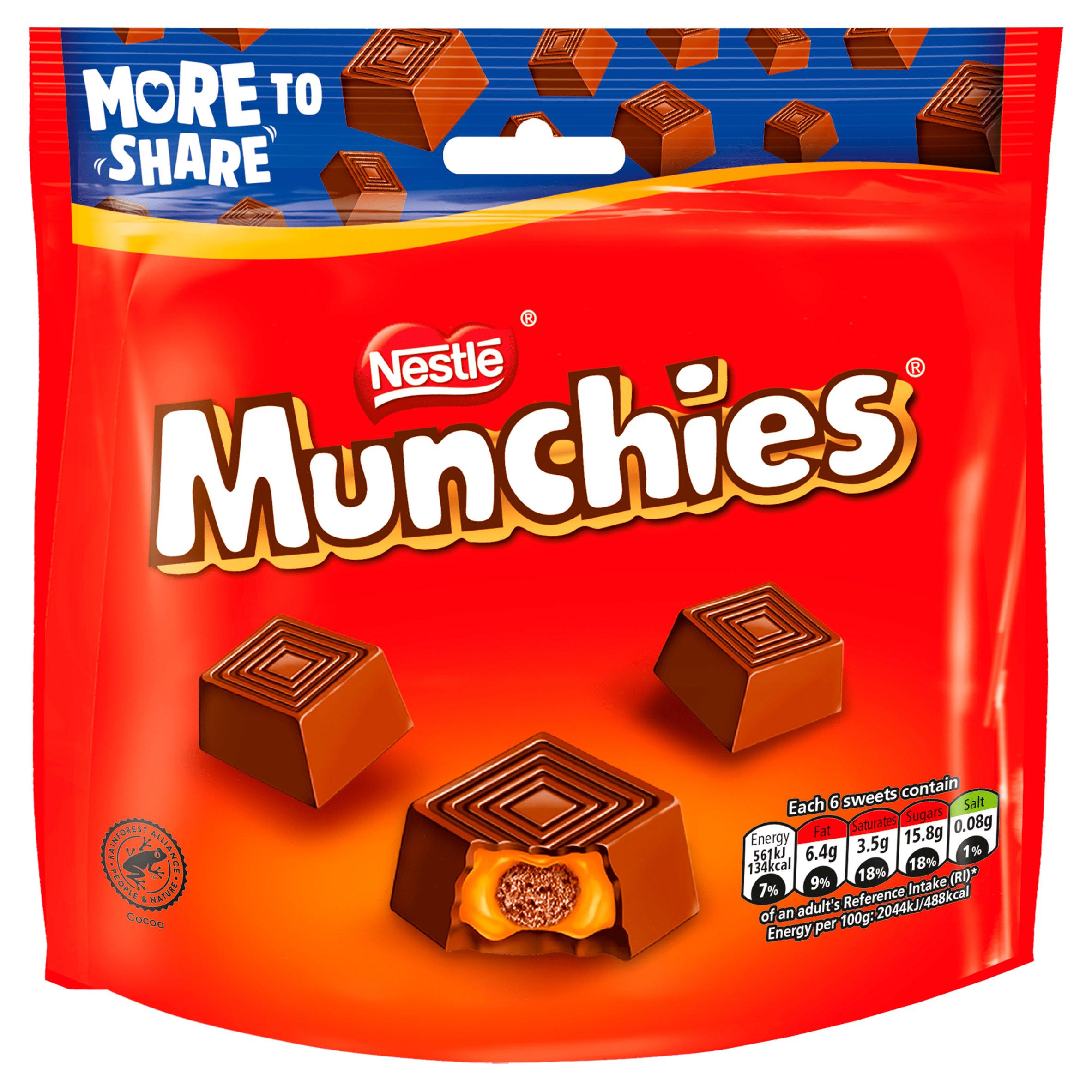 Munchies Milk Chocolate & Caramel Sharing Pouch 216g | Sharing Bags 