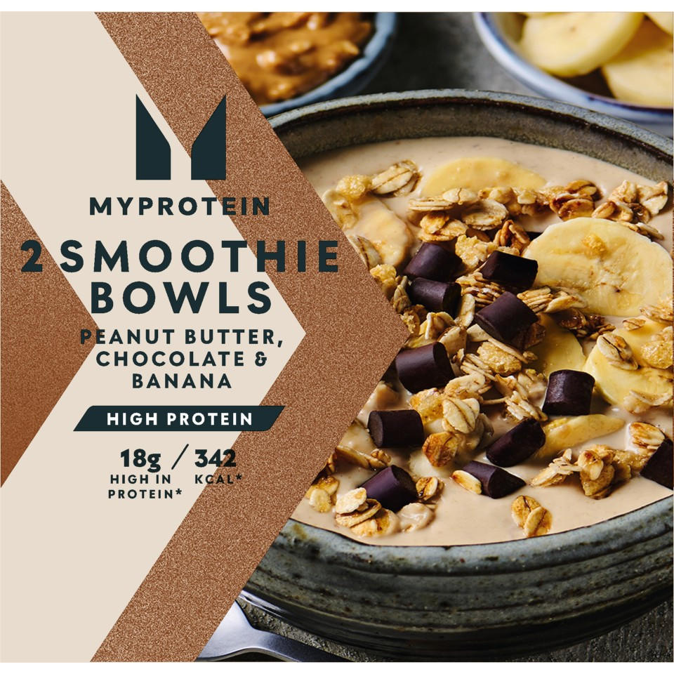 Myprotein 2 Smoothie Bowls Peanut Butter, Chocolate & Banana 340g, folic acid free