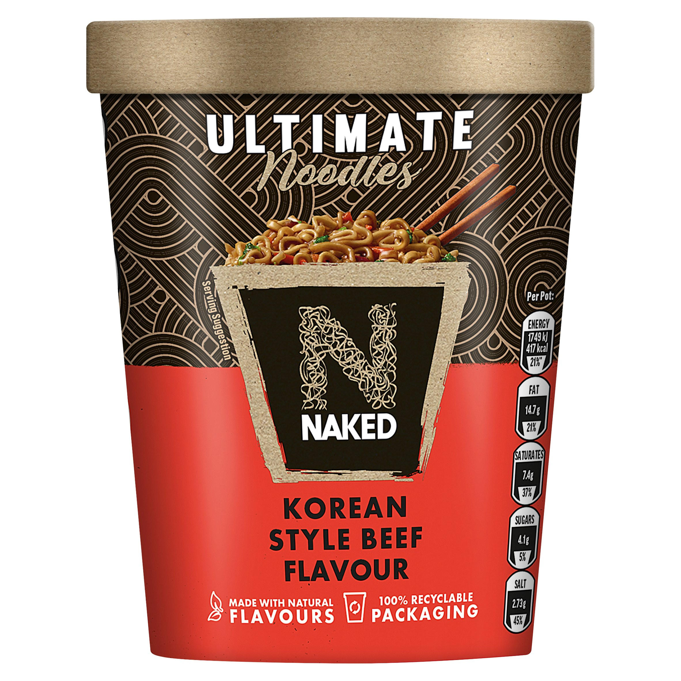 Naked Ultimate Noodles Korean Style Beef Flavour 90g Rice Pasta