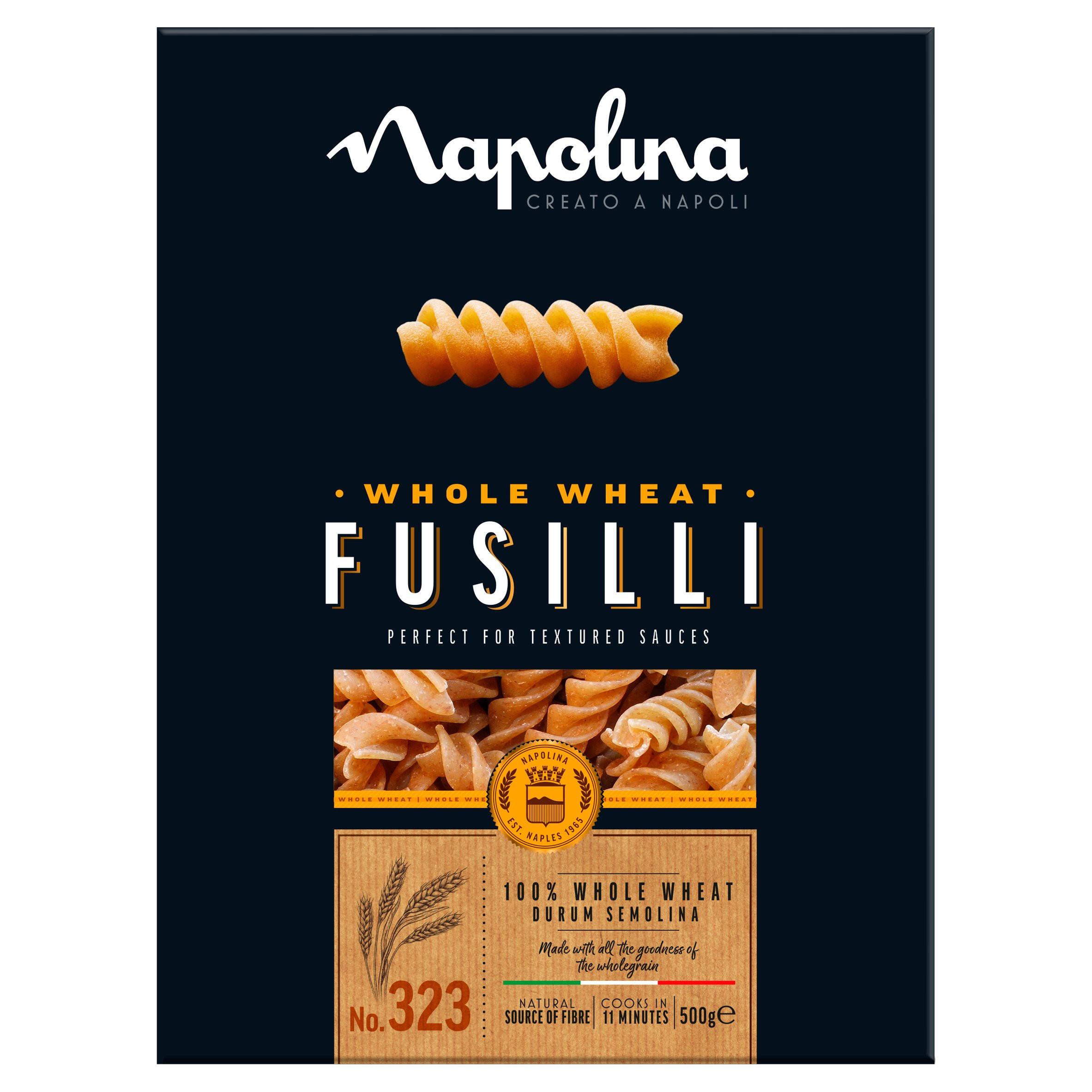 Napolina Whole Wheat Fusilli No. 323 Pasta 500g Pasta Iceland Foods