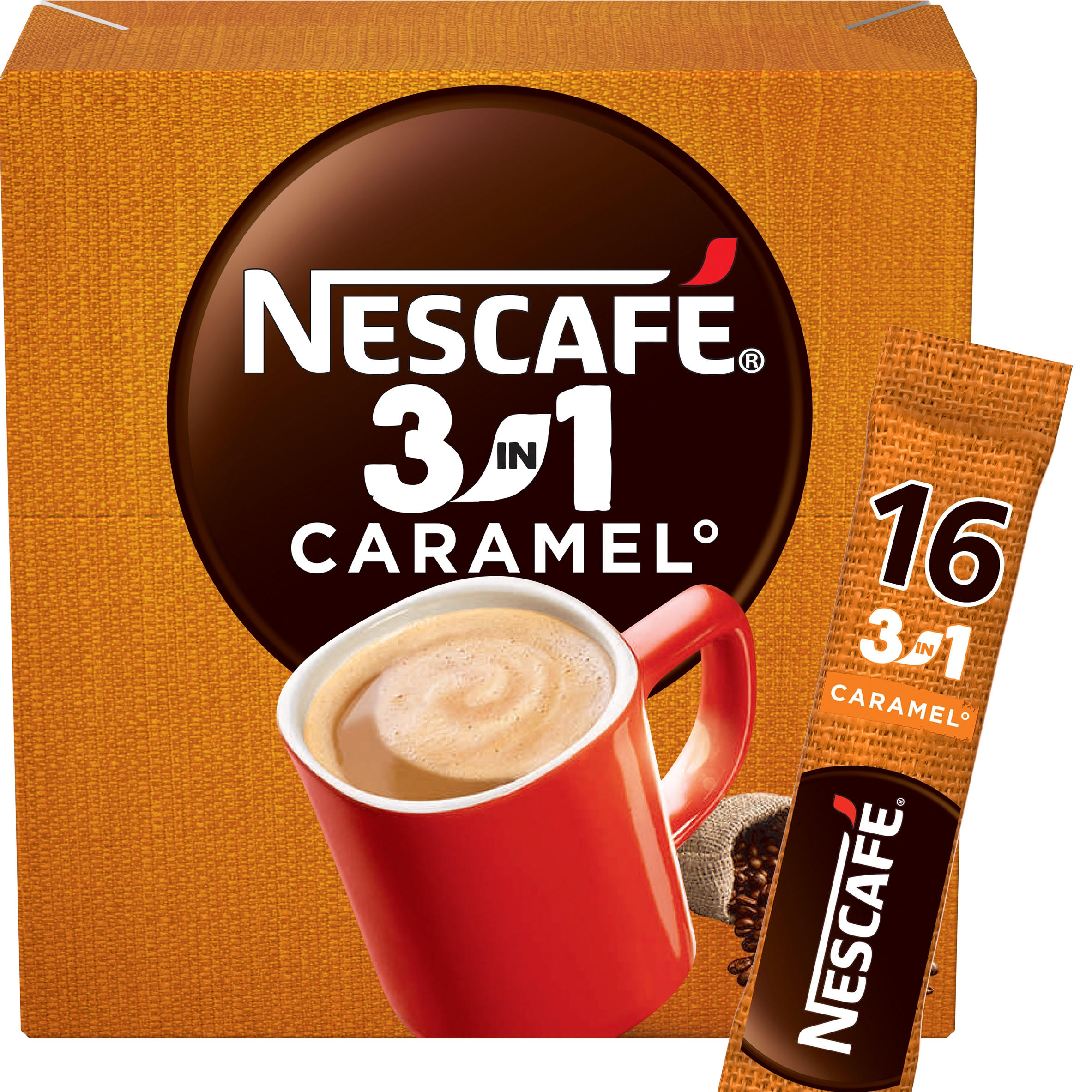 Nescafé 3in1 Caramel 16 x 16g (256g) | Instant & Ground Coffee ...