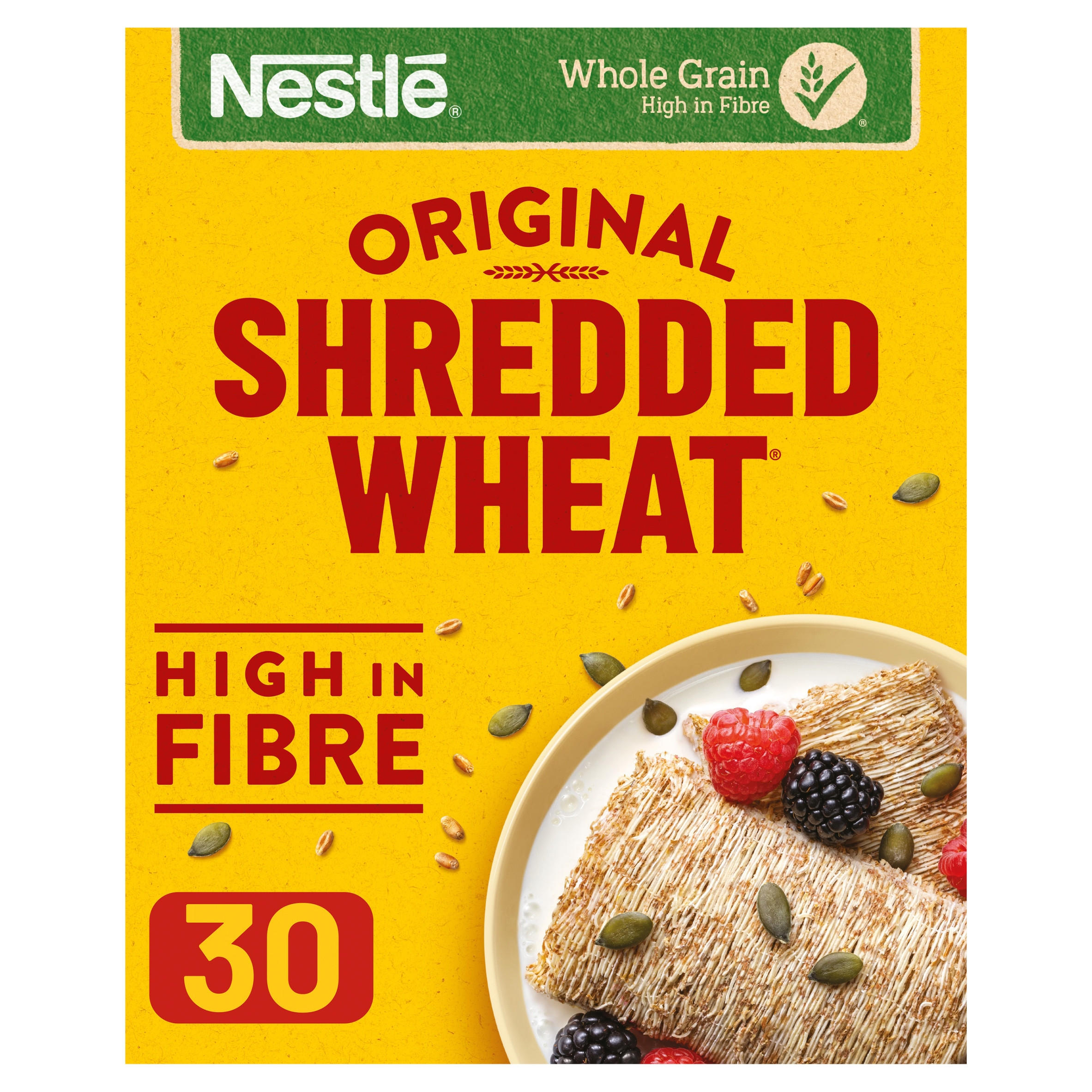 Nestlé Shredded Wheat Original Breakfast Cereal 30 Biscuits 675g, folic acid free