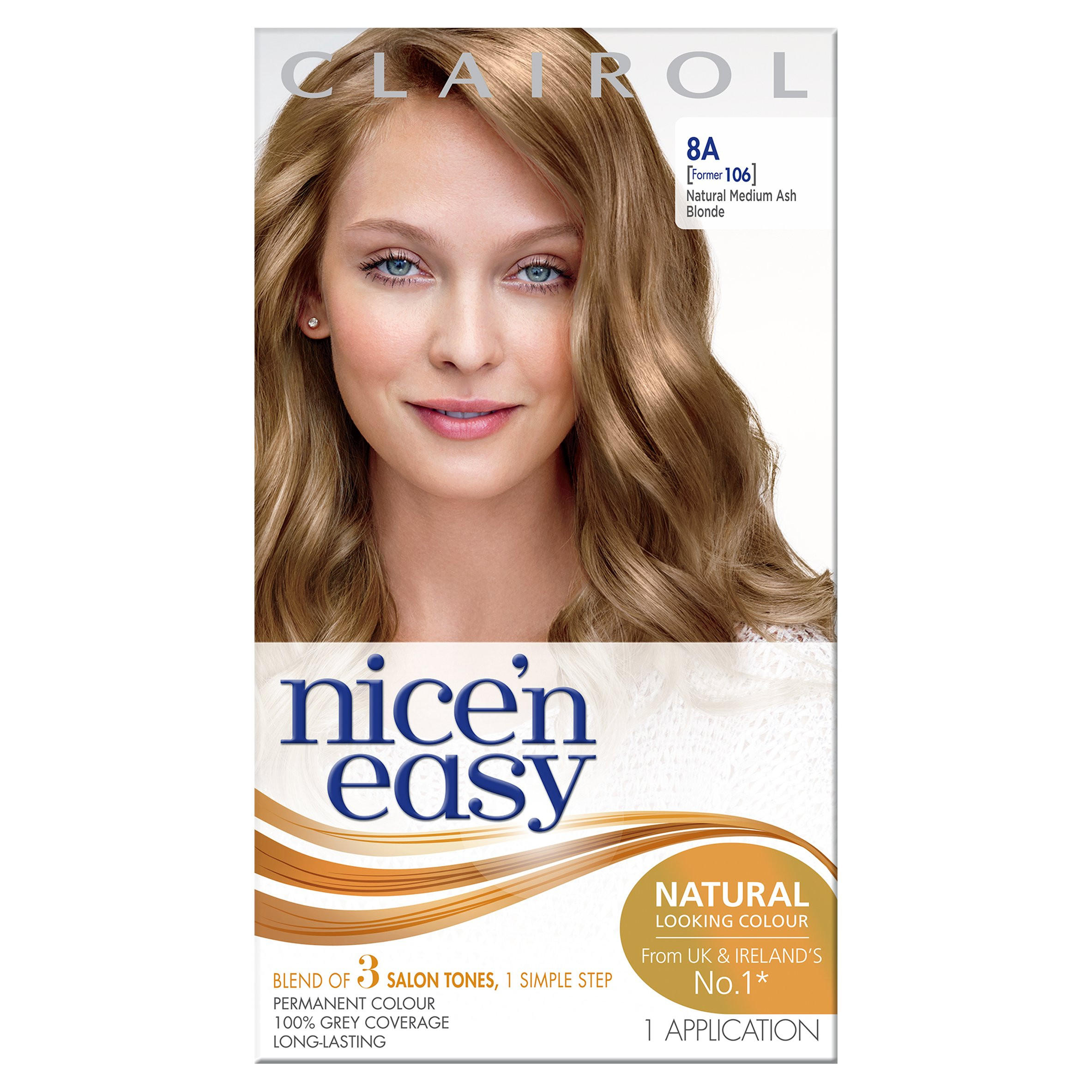 Nice'n Easy Permanent Hair Dye Natural Medium Ash Blonde 8A | Haircare |  Iceland Foods