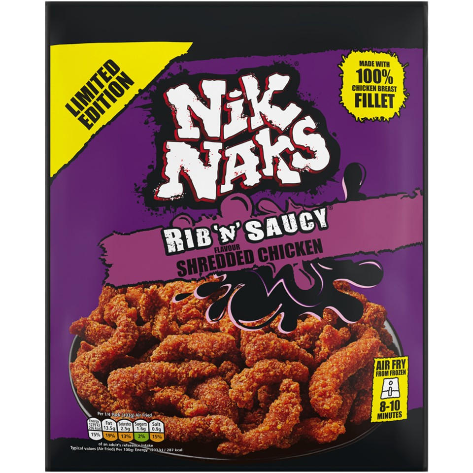 Nik Naks Rib 'n' Saucy Flavour Shredded Chicken 450g