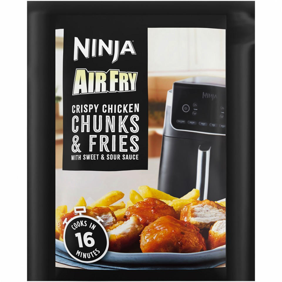 Ninja Air Fry Chicken Popsters & Waffle Fries with Cheesy Bacon Sauce 380g