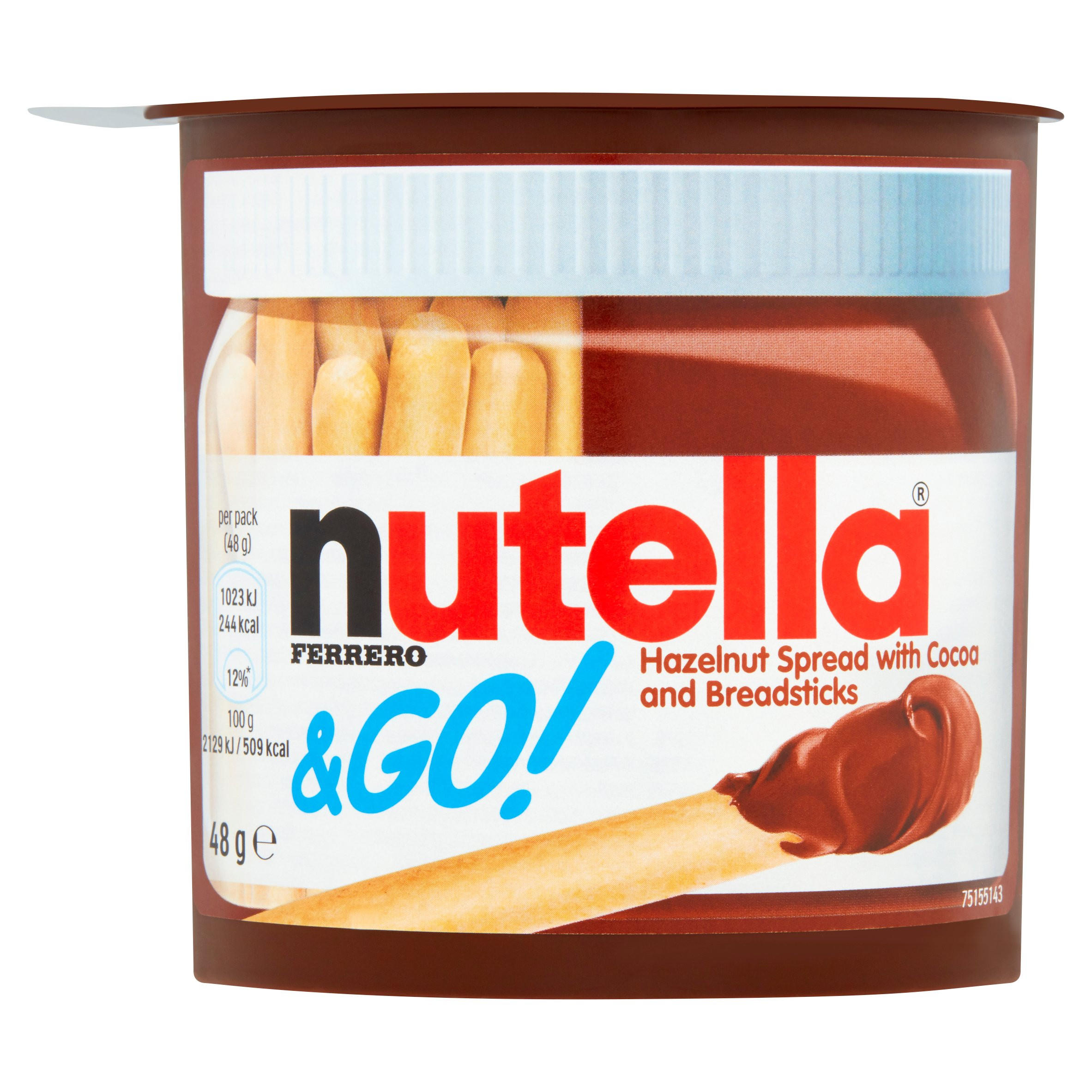 Nutella & Go! Hazelnut Spread with Chocolate Spread and Breadsticks