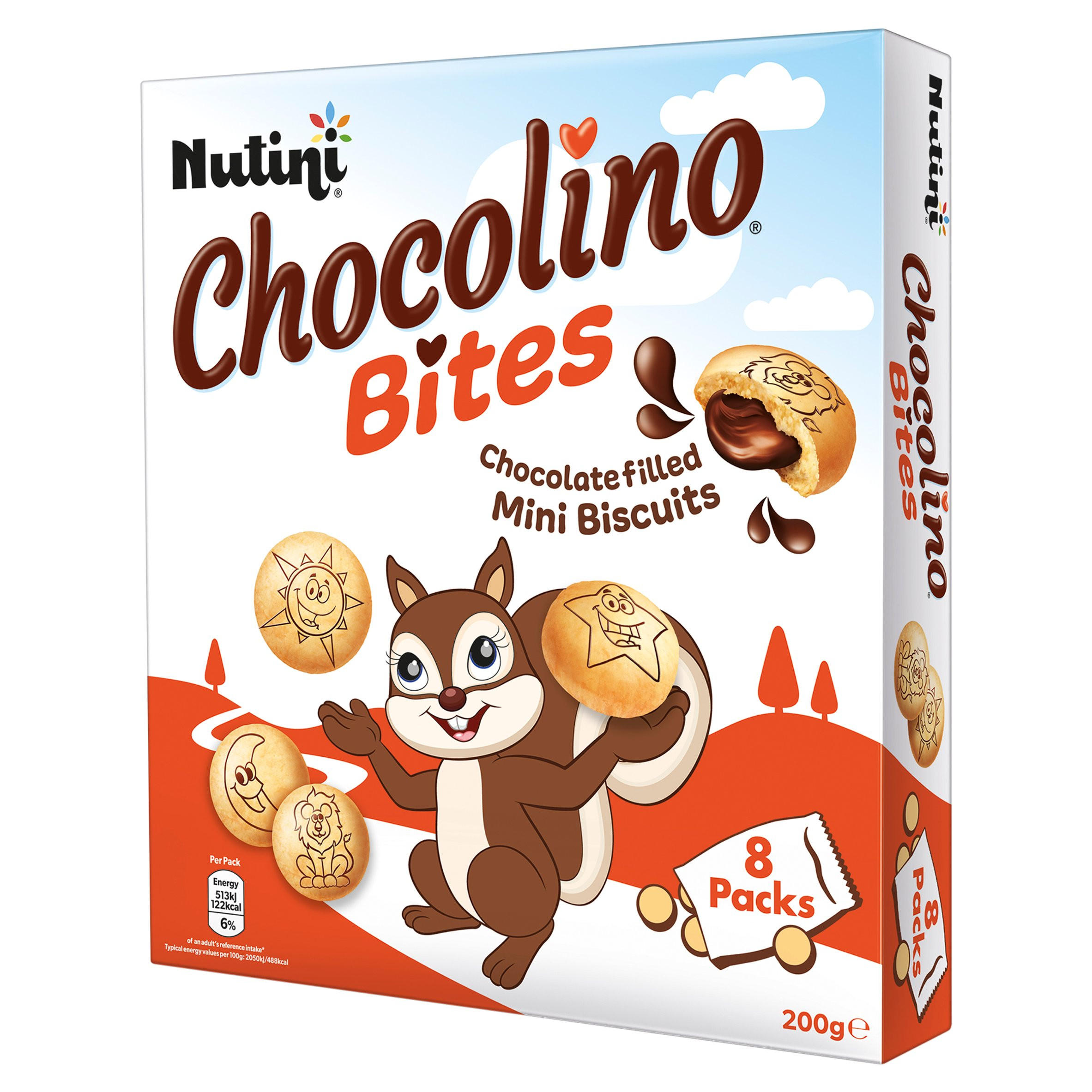 Nutini Chocolino Bites Mini Biscuits with Chocolate Flavoured Filling 8(05)