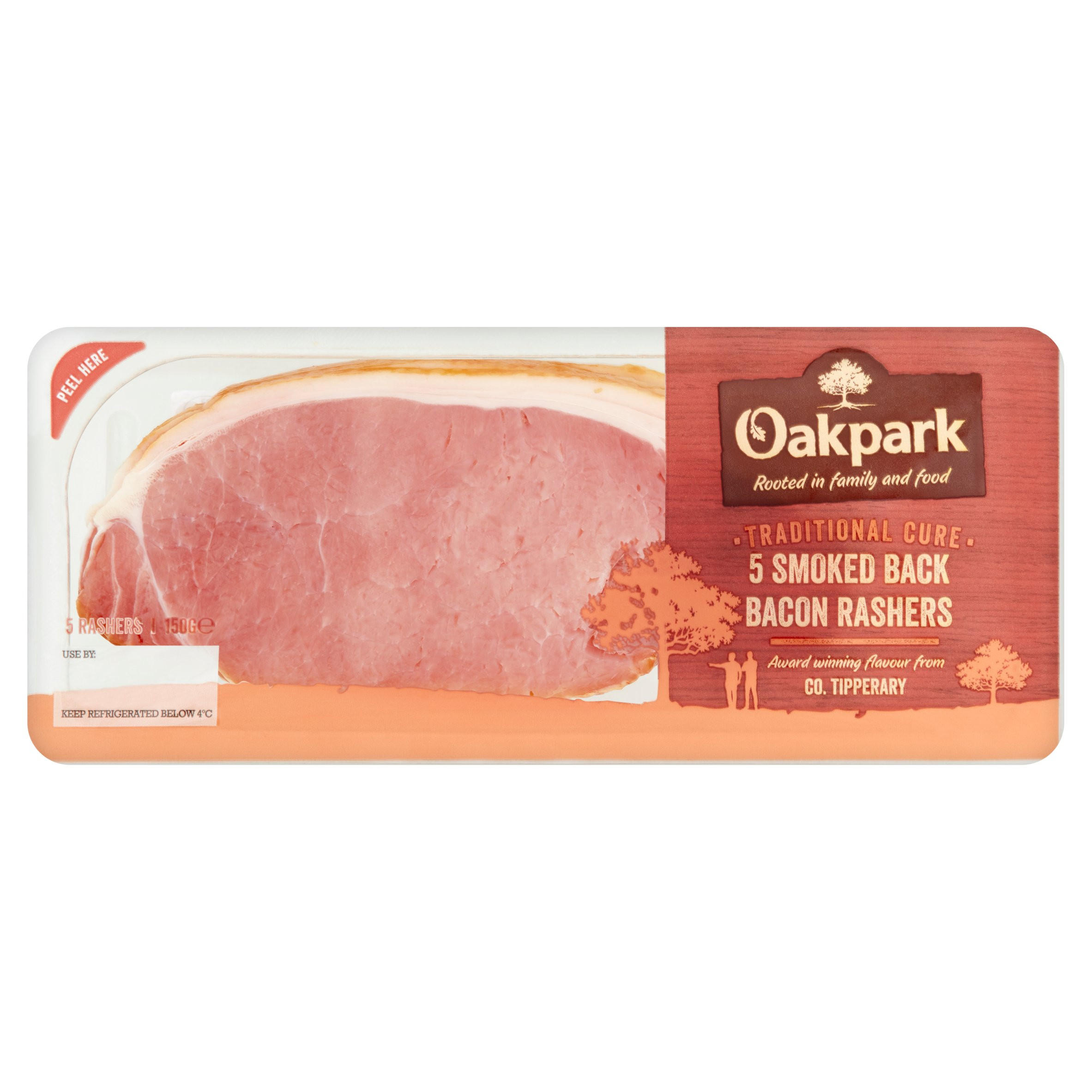 Oakpark 5 Smoked Back Bacon Rashers 150g Bacon & Gammon Iceland Foods