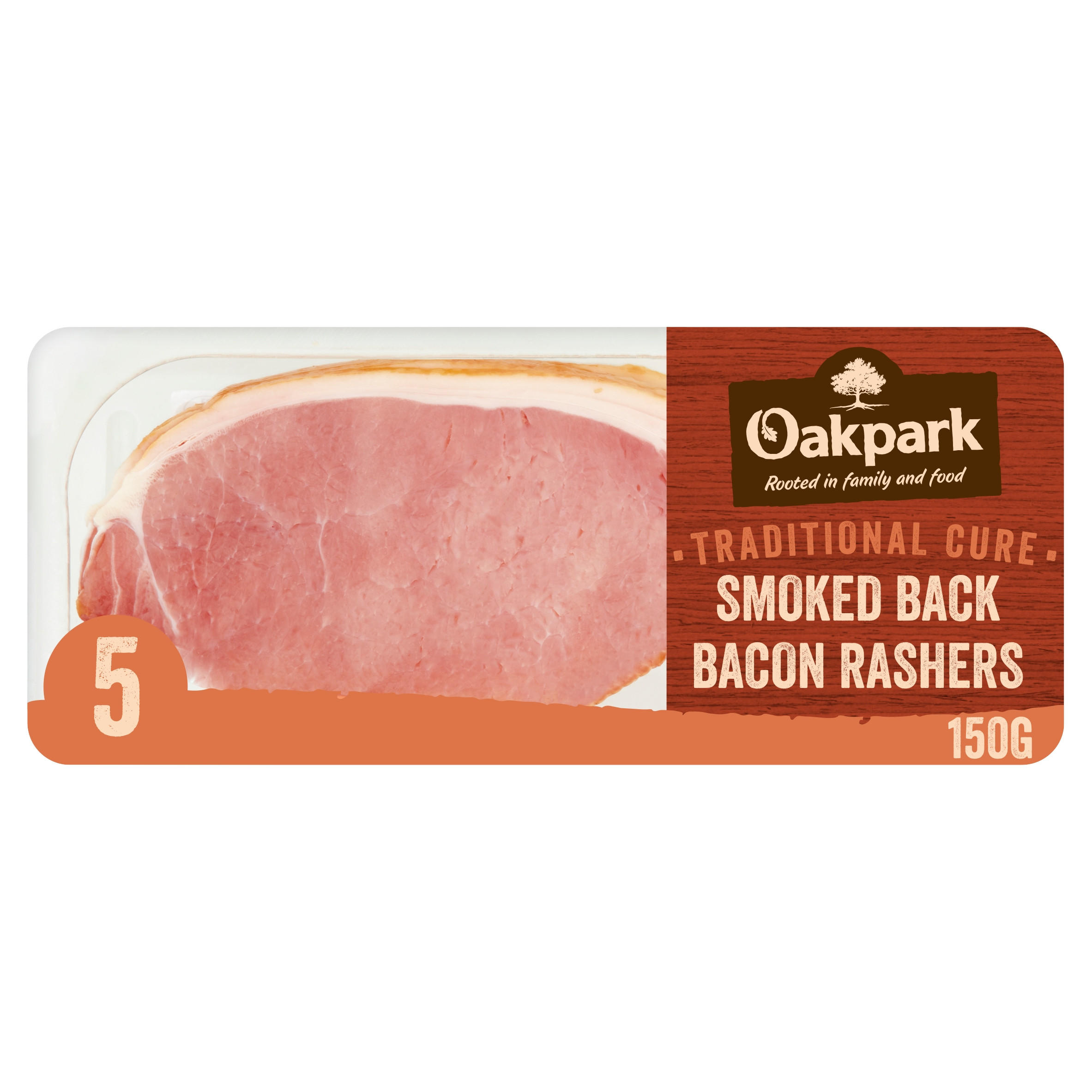 Oakpark 5 Smoked Back Bacon Rashers 150g Bacon & Gammon Iceland Foods