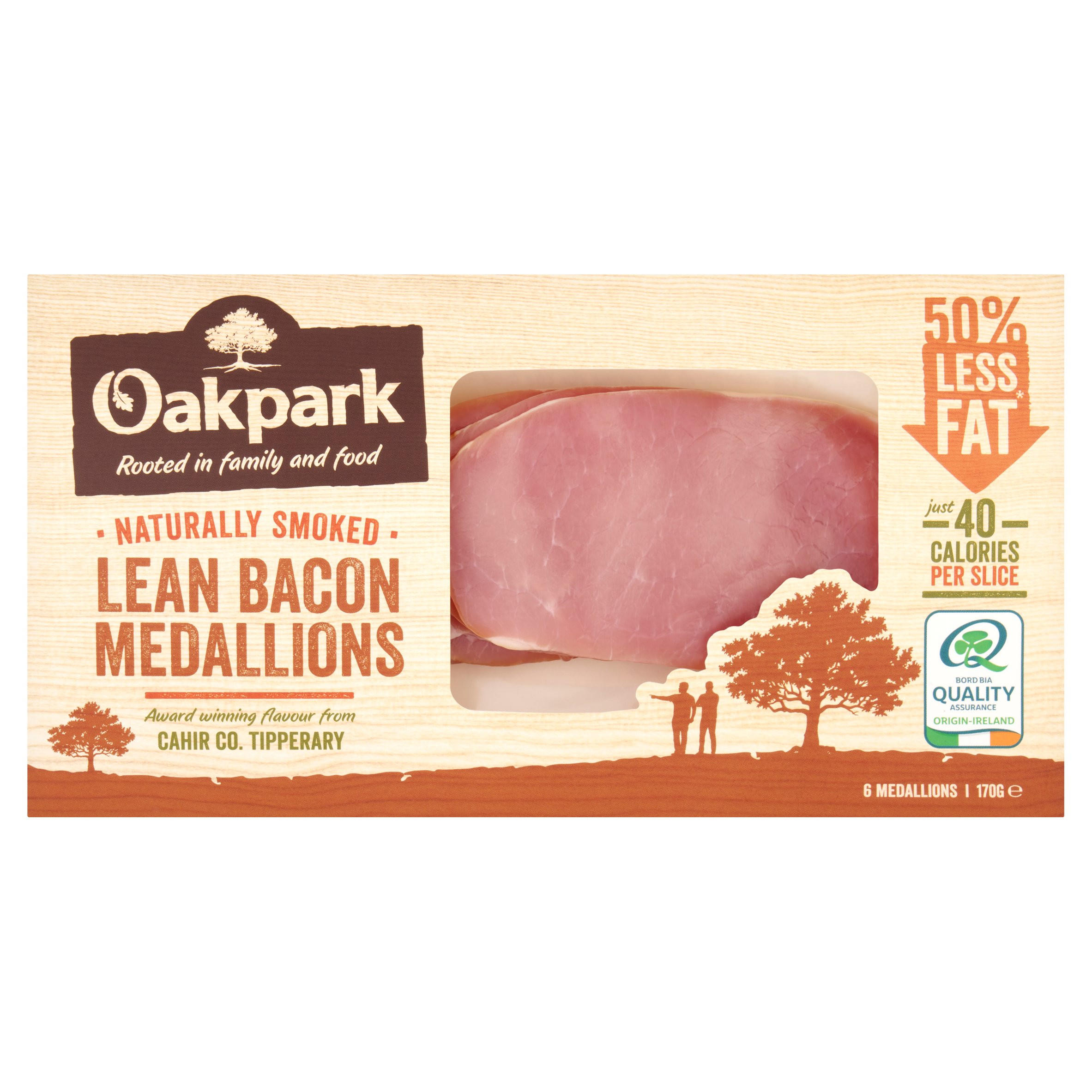 Oakpark Unsmoked Lean Bacon Medallions x6 170g