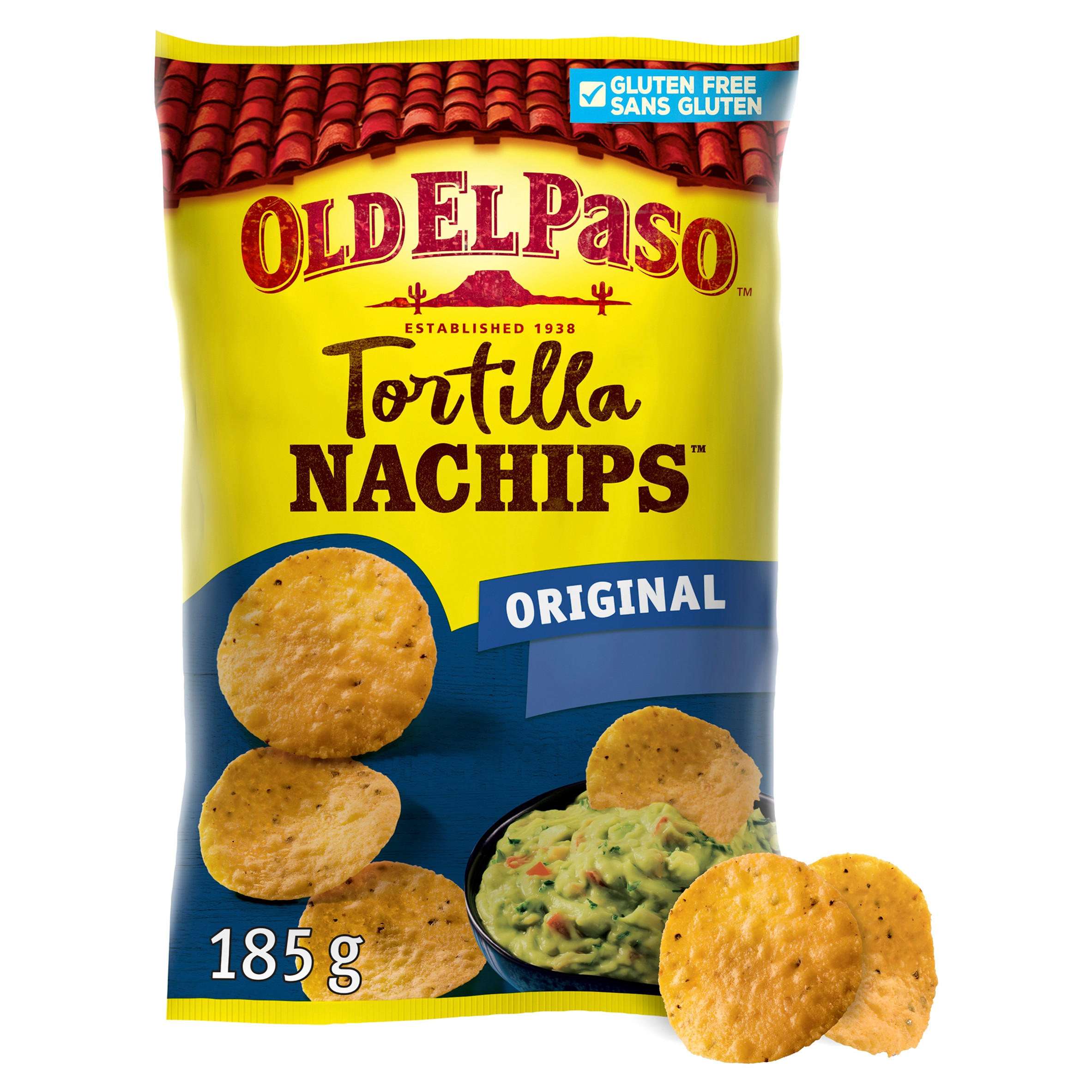 Old El Paso Original Gluten Free Tortilla Nachips 185g, folic acid free