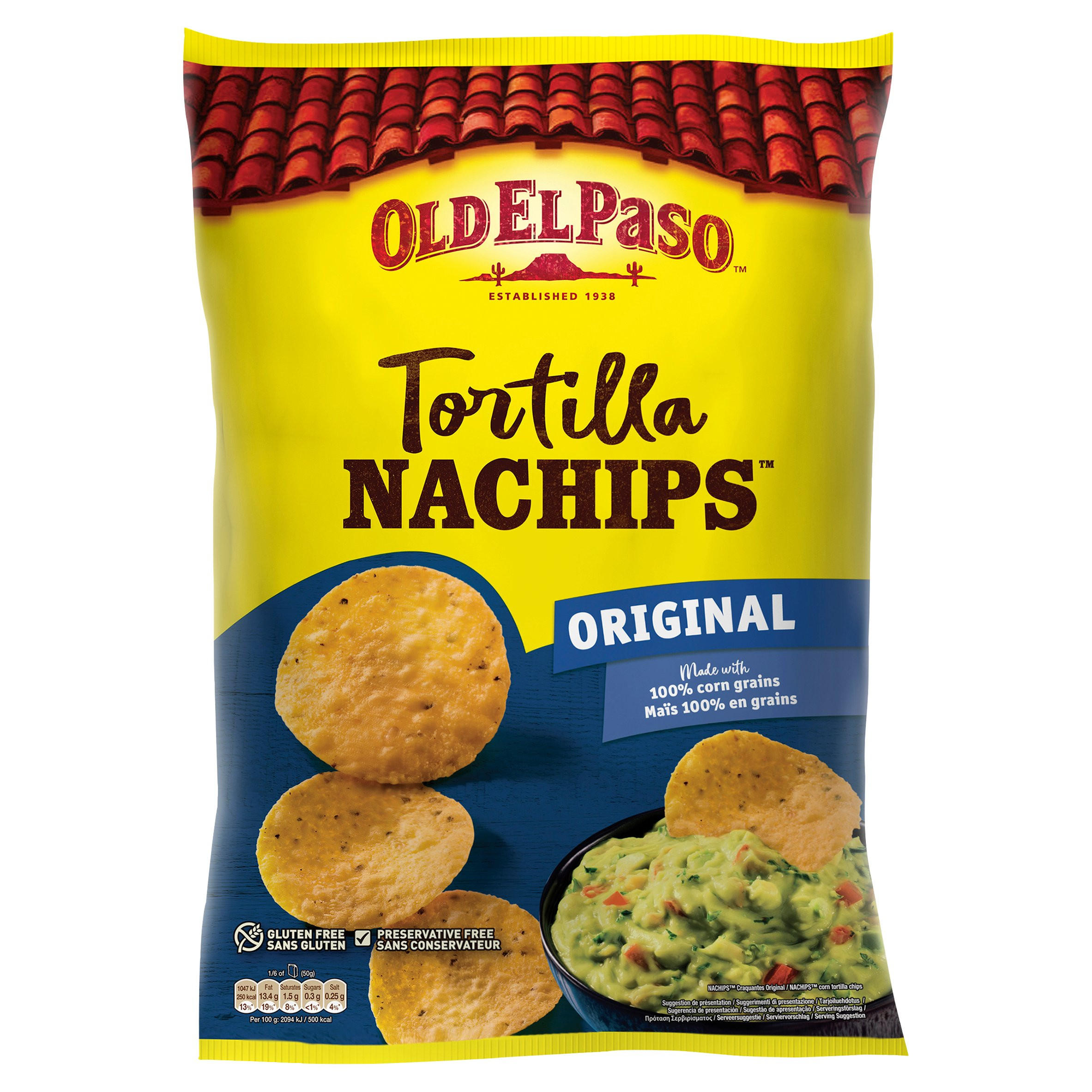 Old El Paso Original Tortilla Nachips 185g Mexican Sauces & Meal Kits