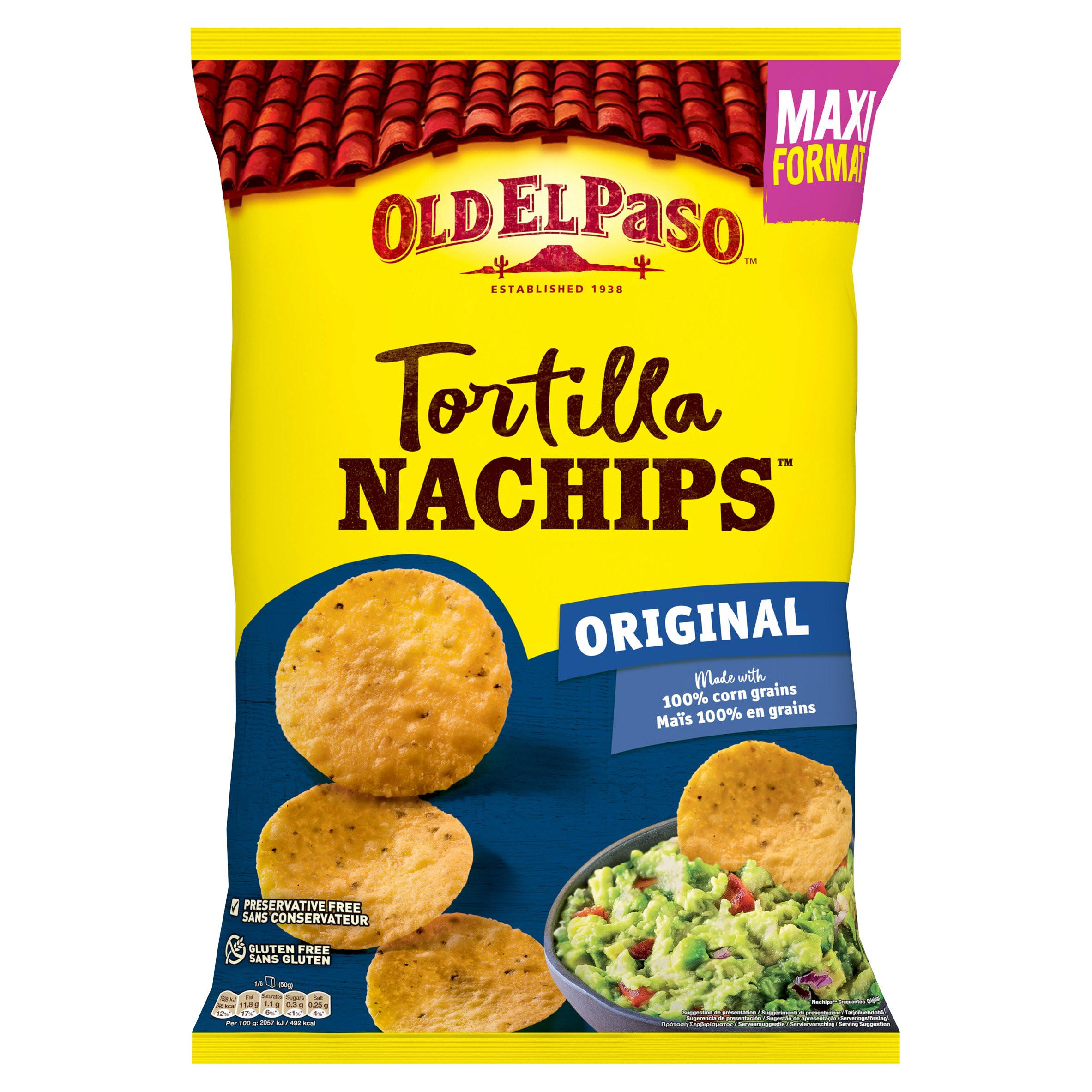 Old El Paso Tortilla Nachips Original 300g Sharing Crisps Iceland Foods