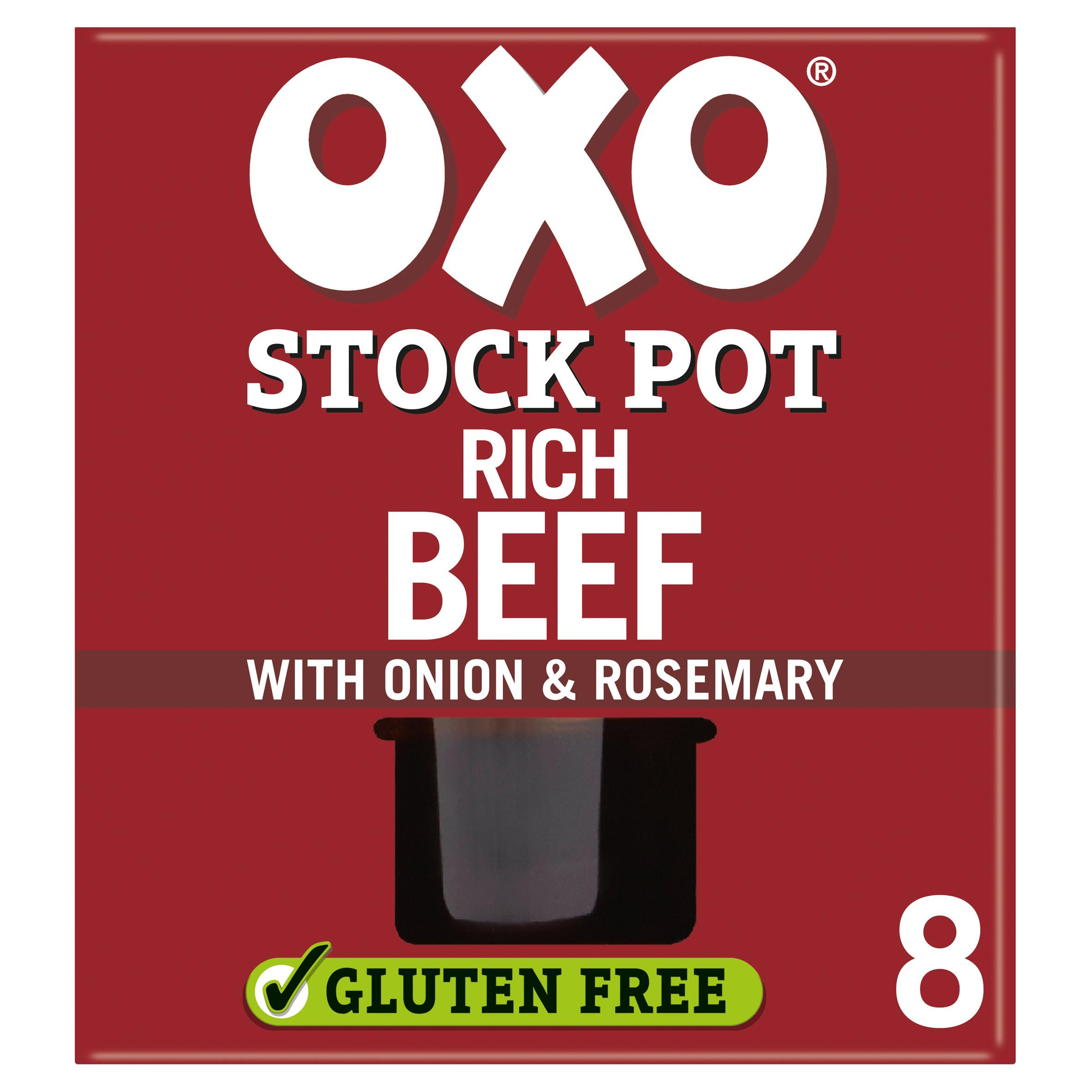 OXO Rich Beef Stock Pots 8 x 20g Gravy, Stock Cubes & Stuffing