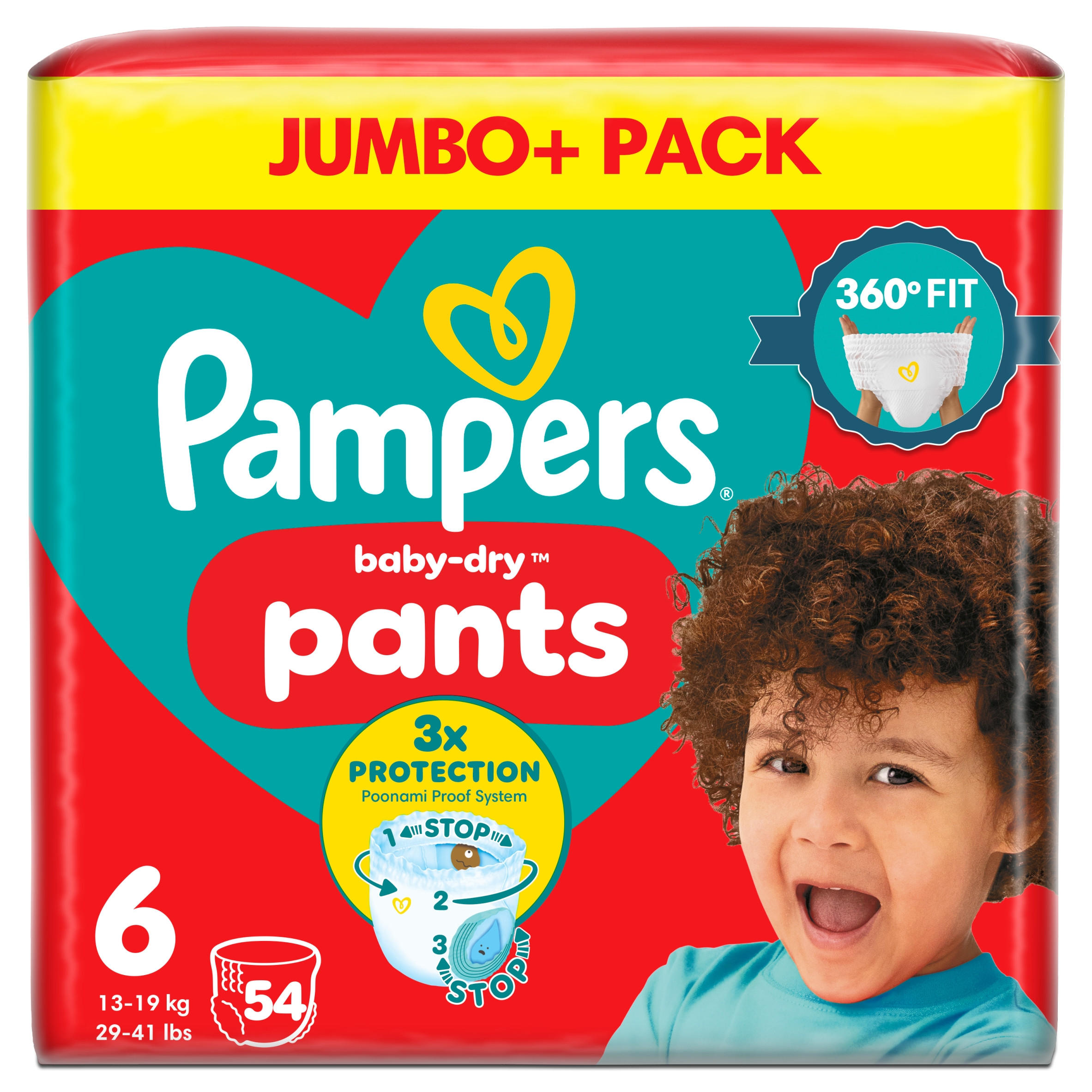Pampers Baby-Dry Nappy Pants Size 6, 54 Nappies, 13kg-19kg