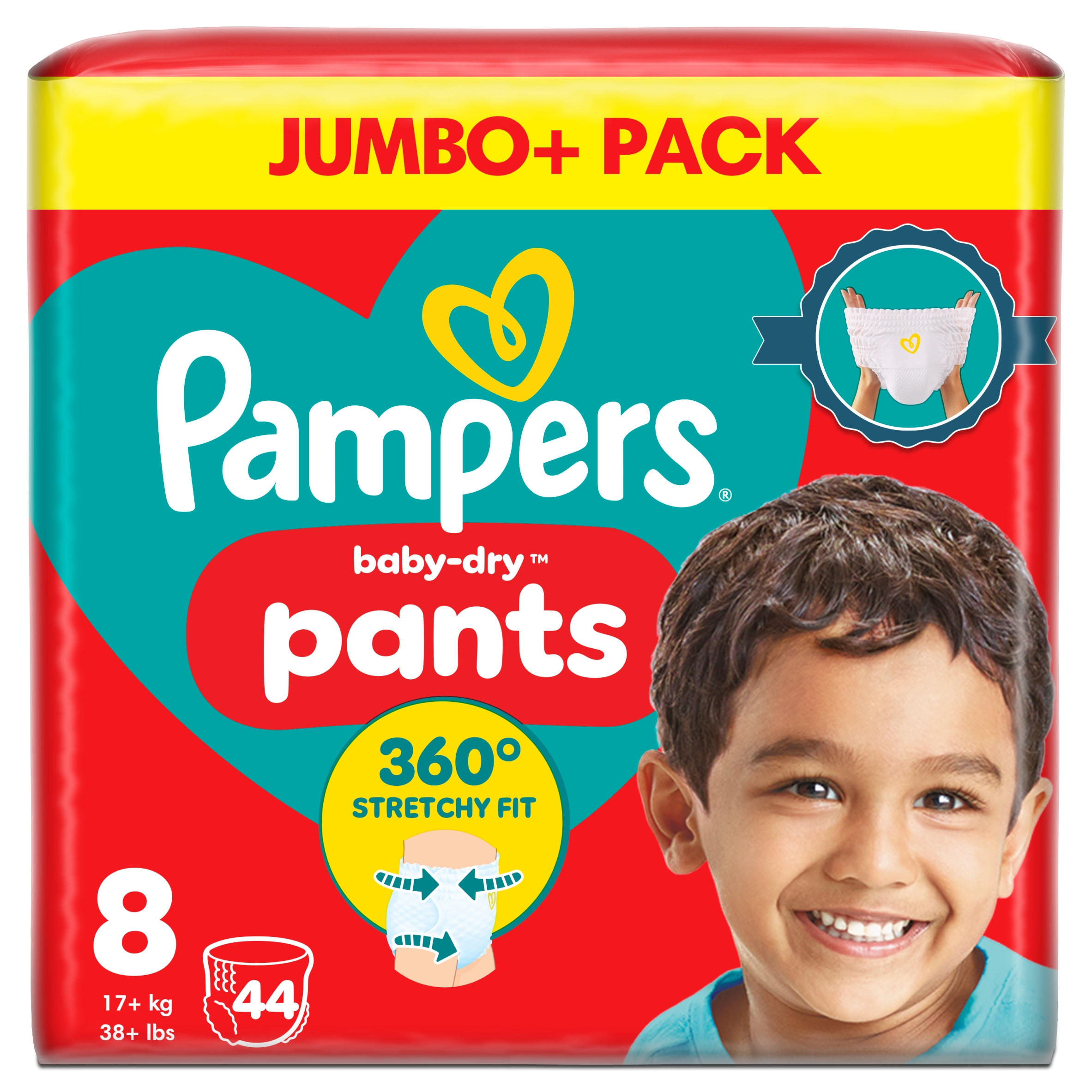 Pampers Baby Dry Nappy Pants Size 8 44 Nappies 17Kg Jumbo Pack 10331897P