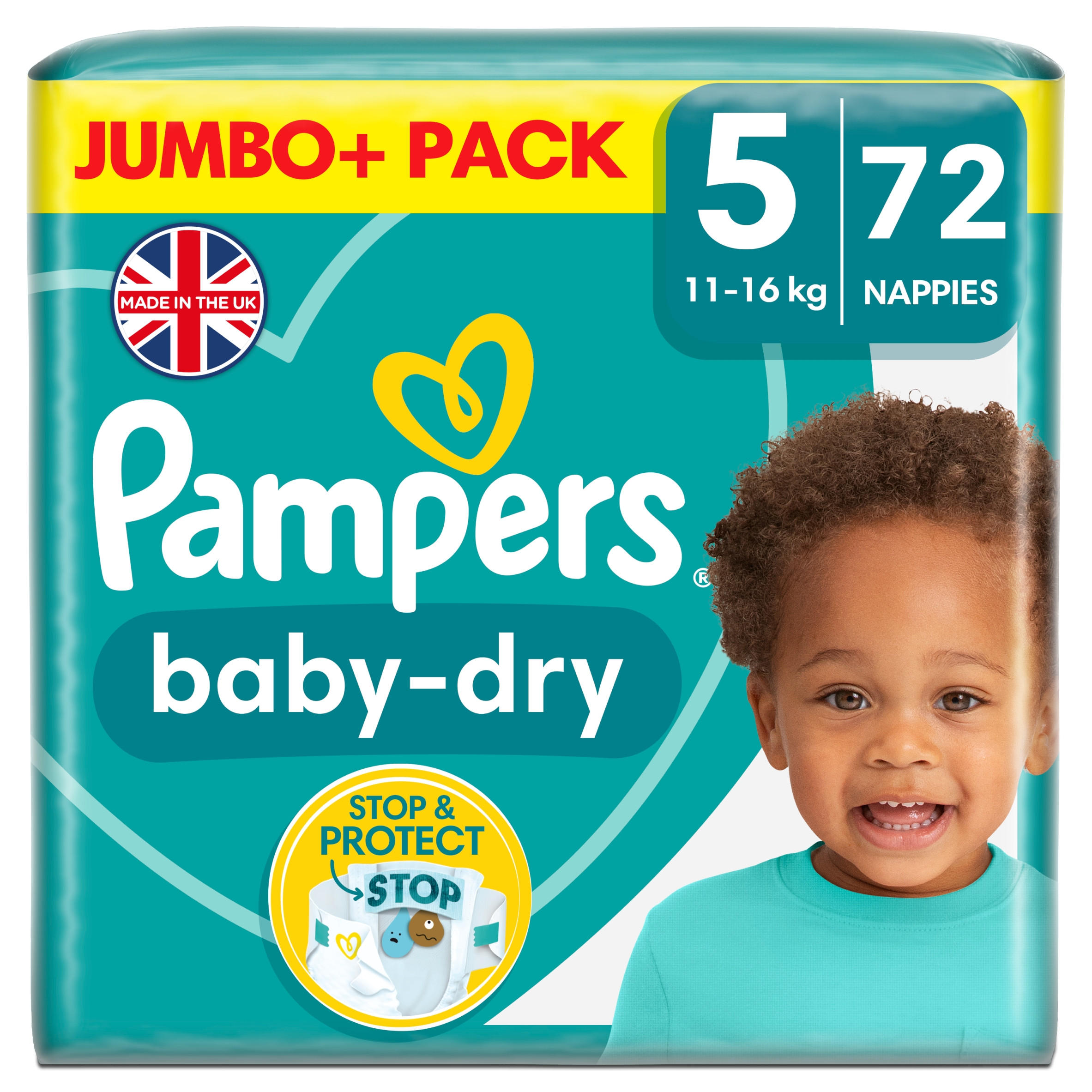 Pampers Baby-Dry Size 5, 72 Nappies, Baby & Toddler