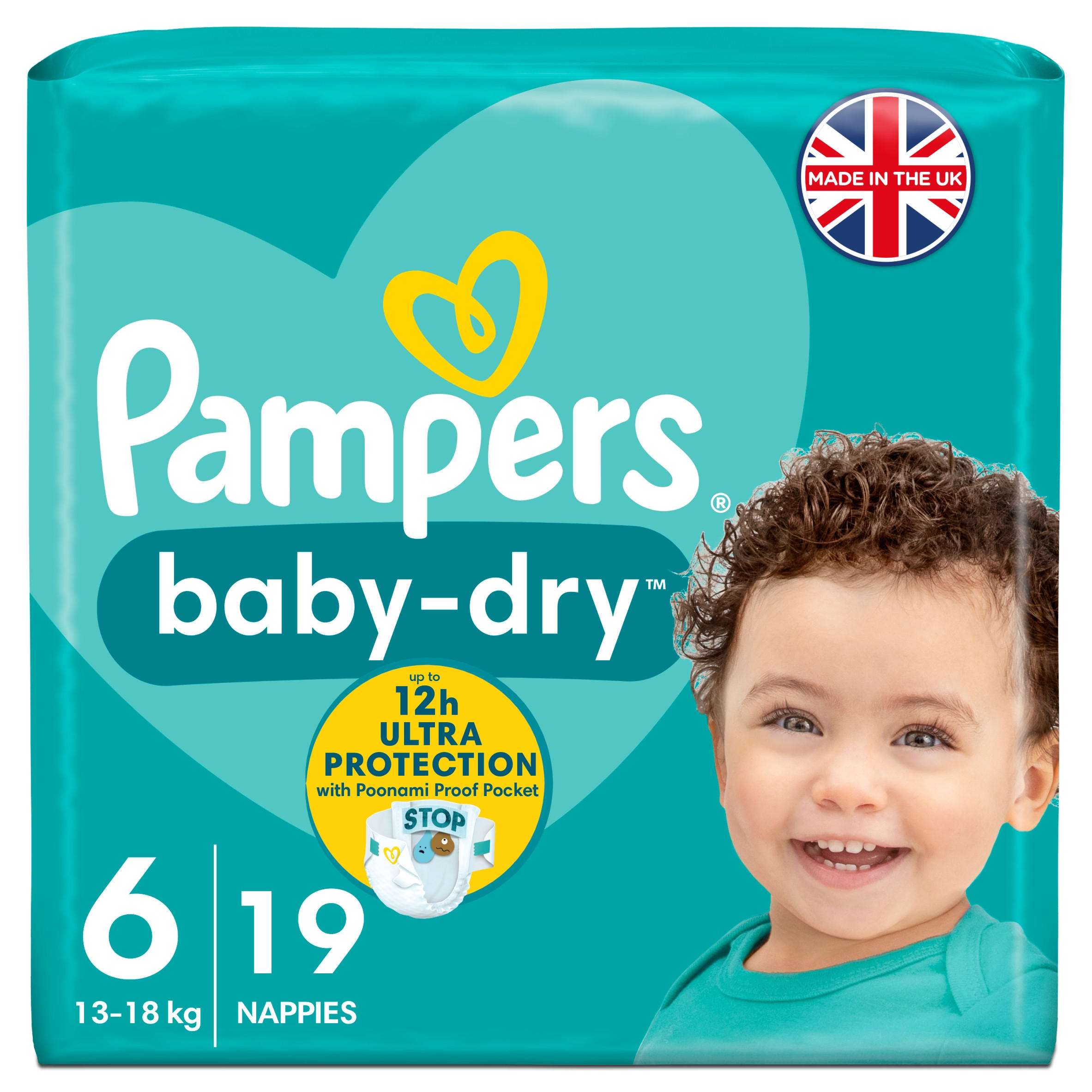 Pampers BabyDry Size 6, 19 Nappies, 13kg18kg Baby & Toddler