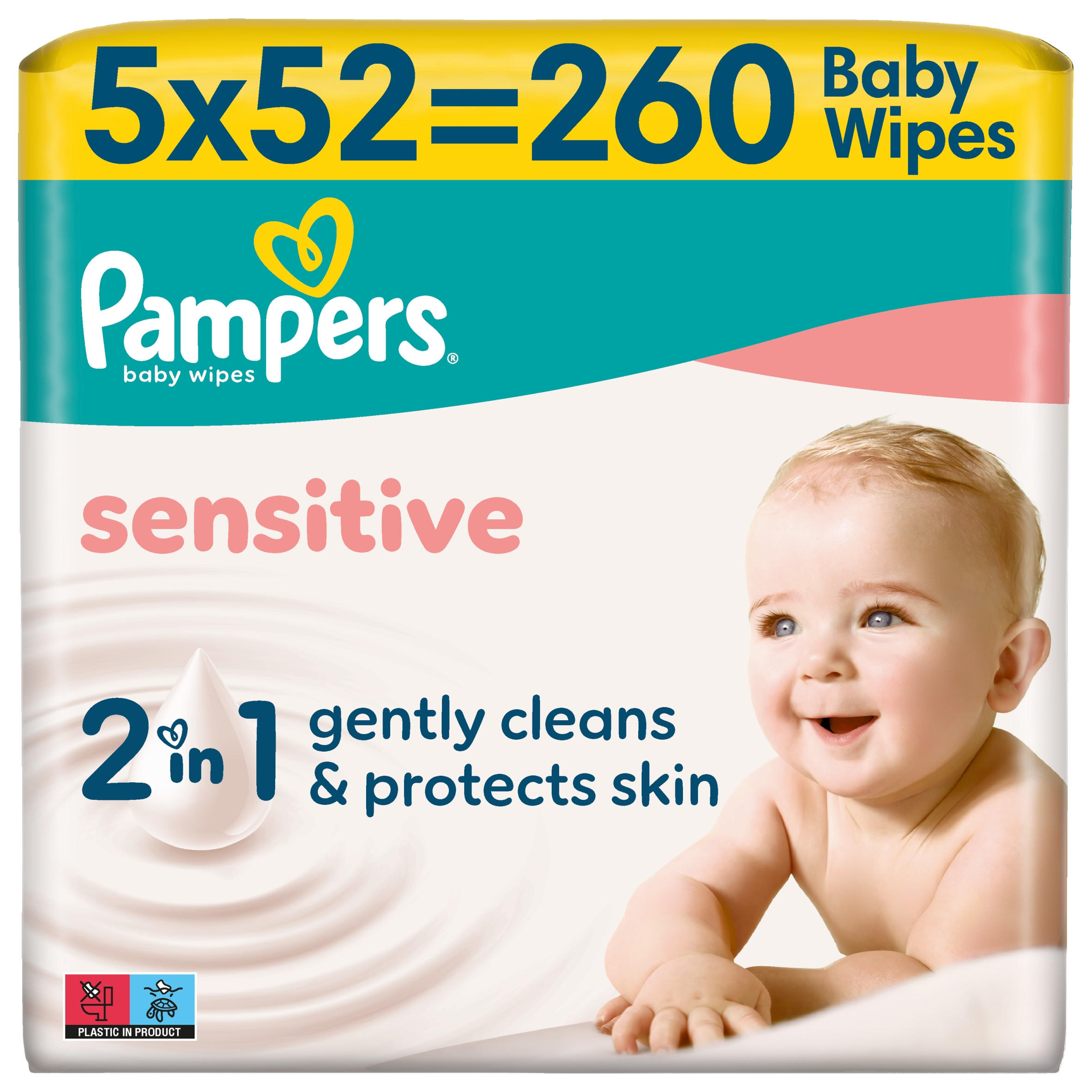 Pampers Sensitive Baby Wipes, 260 Baby Wet Wipes