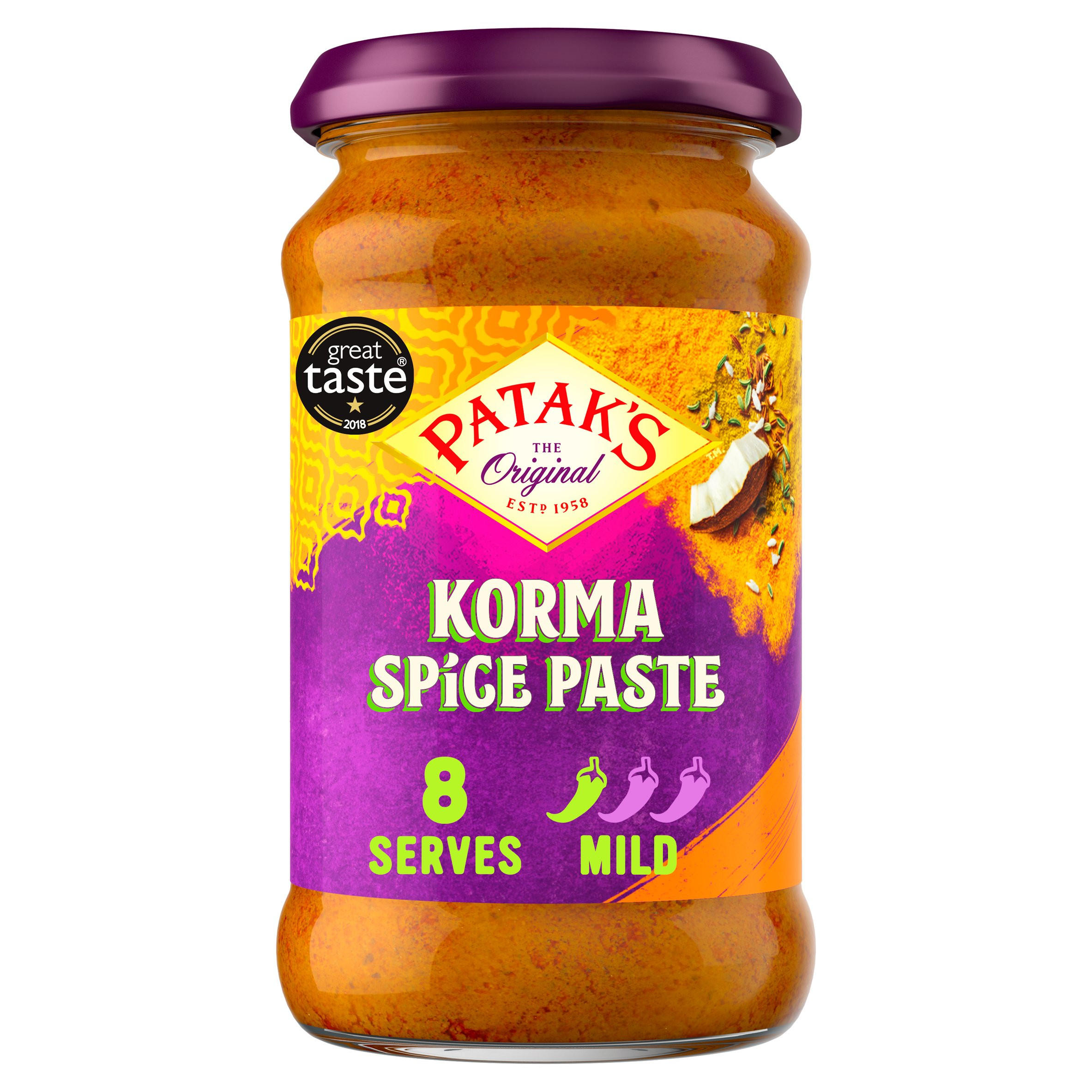 Pataks Indian Korma Curry Paste 283G, folic acid free
